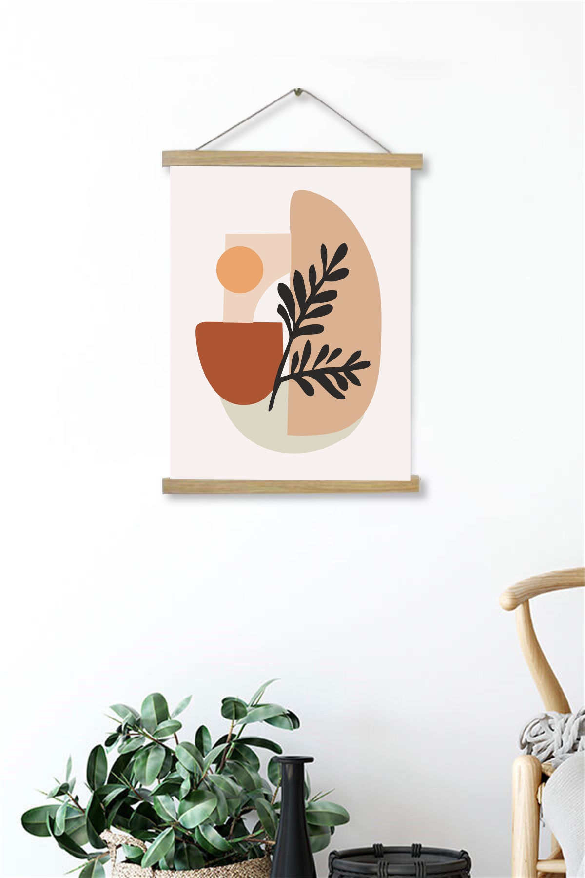 Soyut Sanat Askılı Kanvas Poster