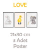 Love Yapışkanlı Poster Seti