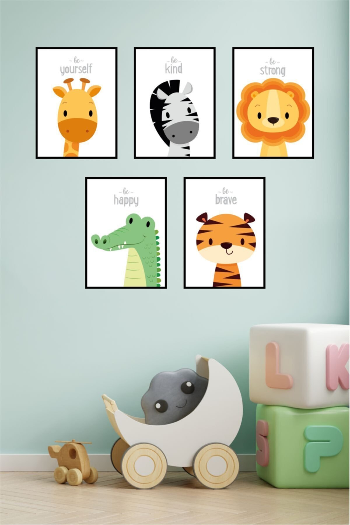 Sevimli Hayvanlar Yapışkanlı Poster Seti