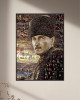 Mustafa Kemal Atatürk Mozaik  Çerçeve görünümlü Yapışkanlı Poster