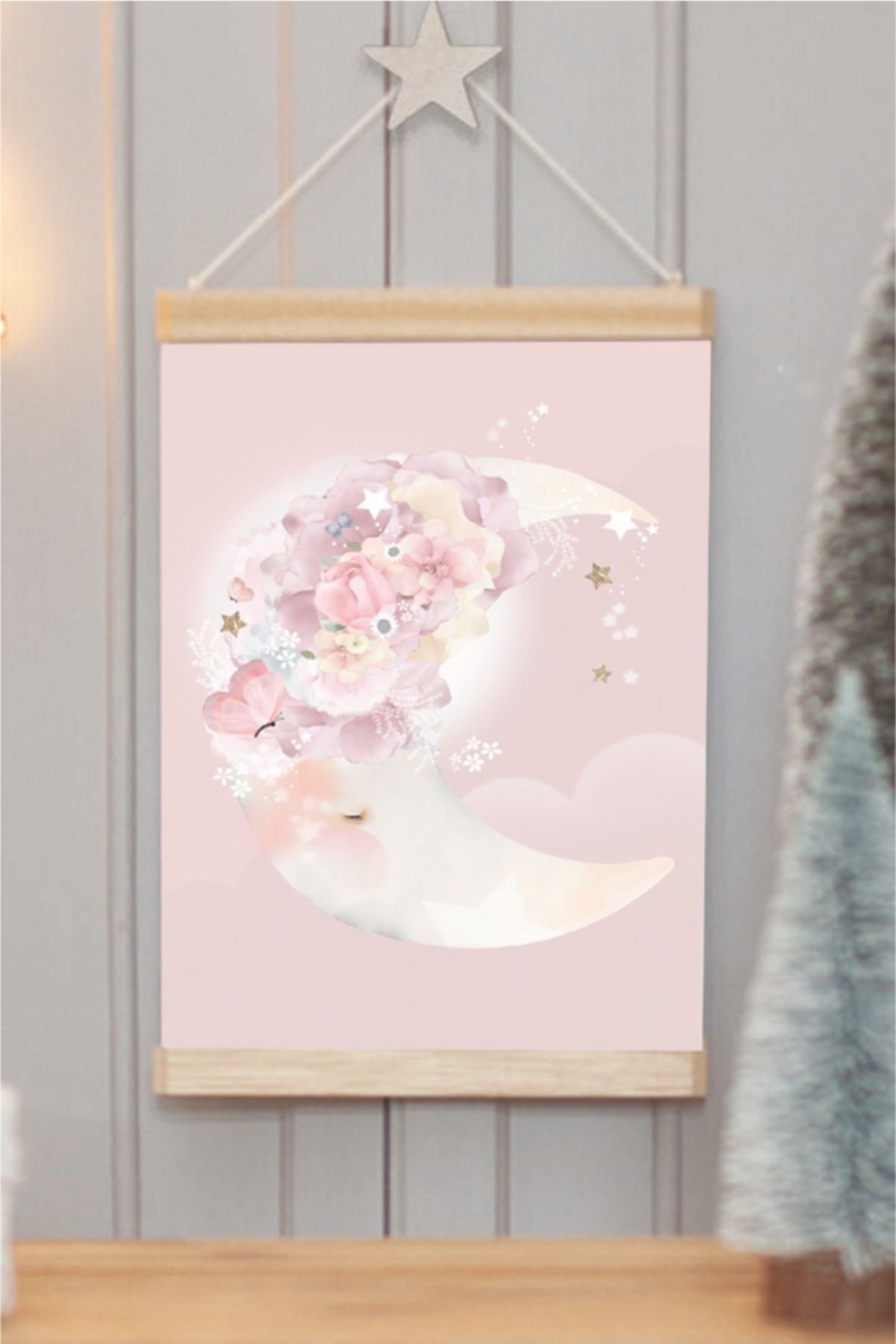 Ayın Rüyası Askılı Kanvas Poster Tablo Duvar Dekoru