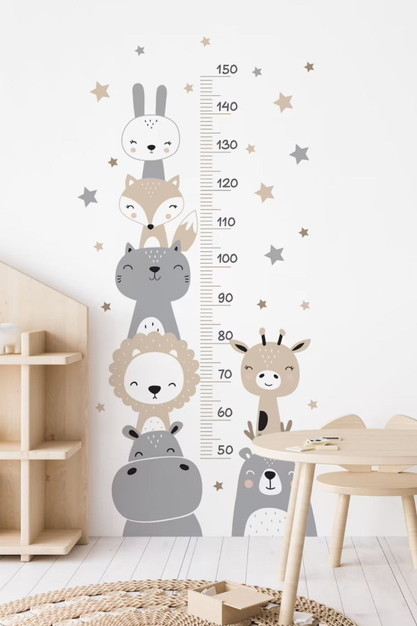 Sevimli Arkadaşlar Boy Ölçer Çocuk Odası Duvar Sticker Sevimli Arkadaşlar Boy Ölçer Çocuk Odası Duvar Sticker