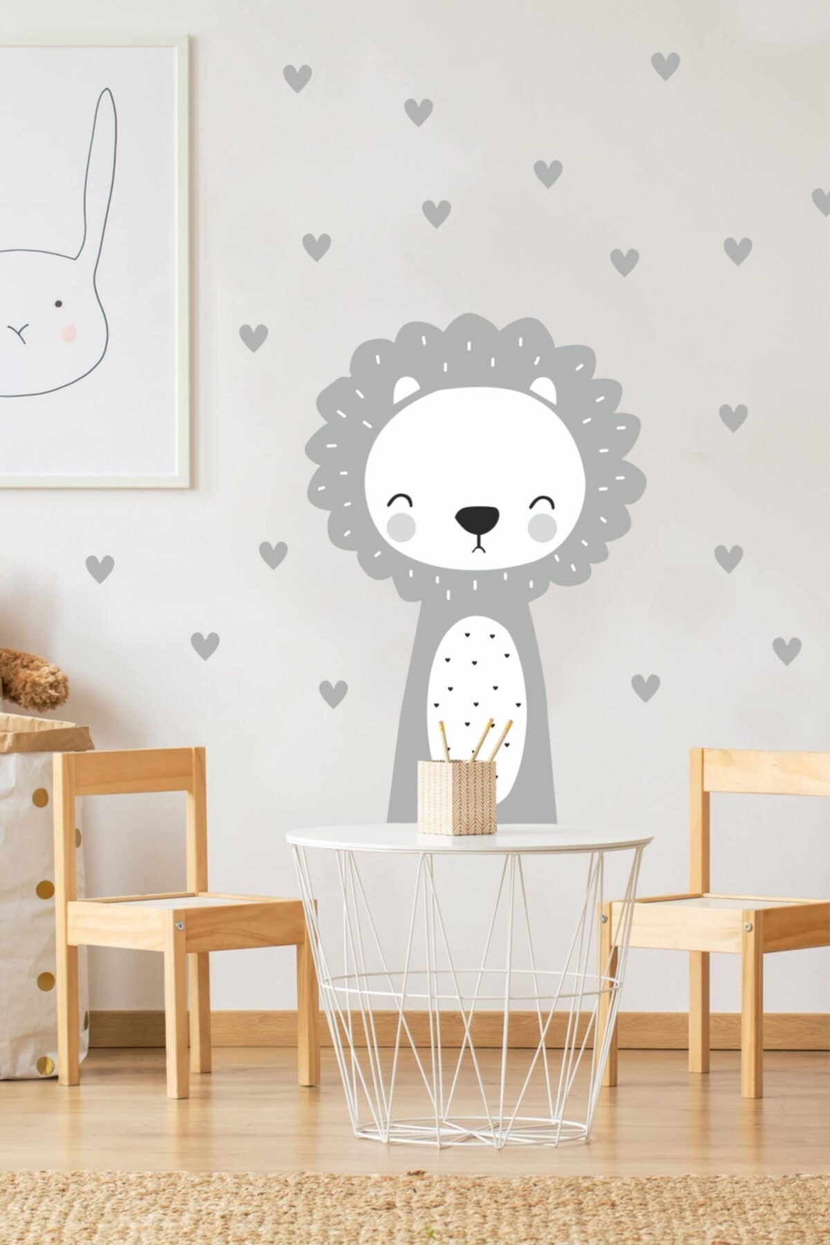 Sevimli Aslan Çocuk Odası Duvar Sticker