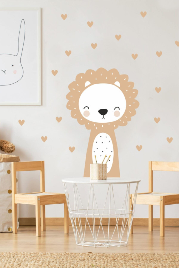 Sevimli Aslan Çocuk Odası Duvar Sticker Sevimli Aslan Çocuk Odası Duvar Sticker