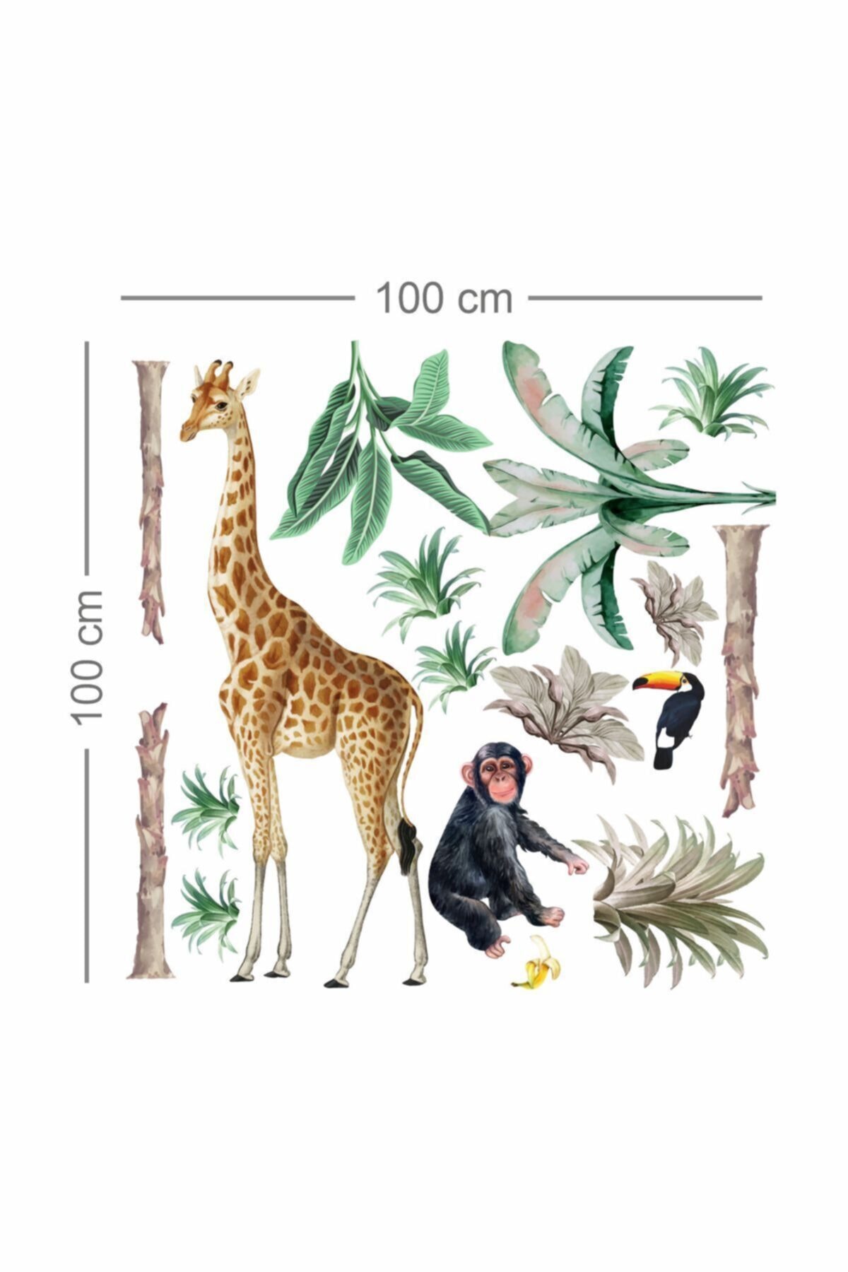 Tropikal Safari Çocuk Odası Sticker
