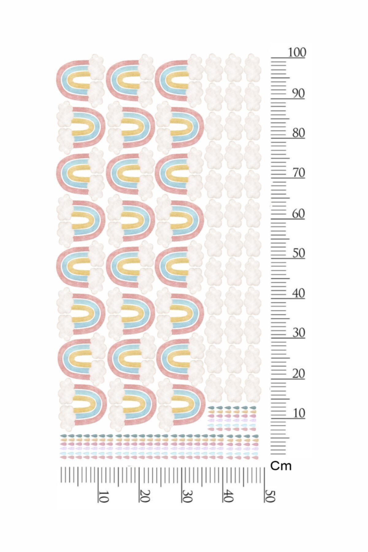 Modern Boho Gökkuşakları Çocuk Odası Duvar Sticker