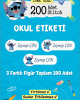 Stitch İsme Özel Etiket Kalem, defter, suluk etiketi 200 adet