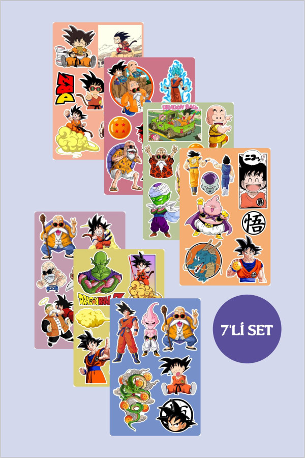 Dragon Ball 7'li Sticker Seti - 10x15 cm 7 adet
