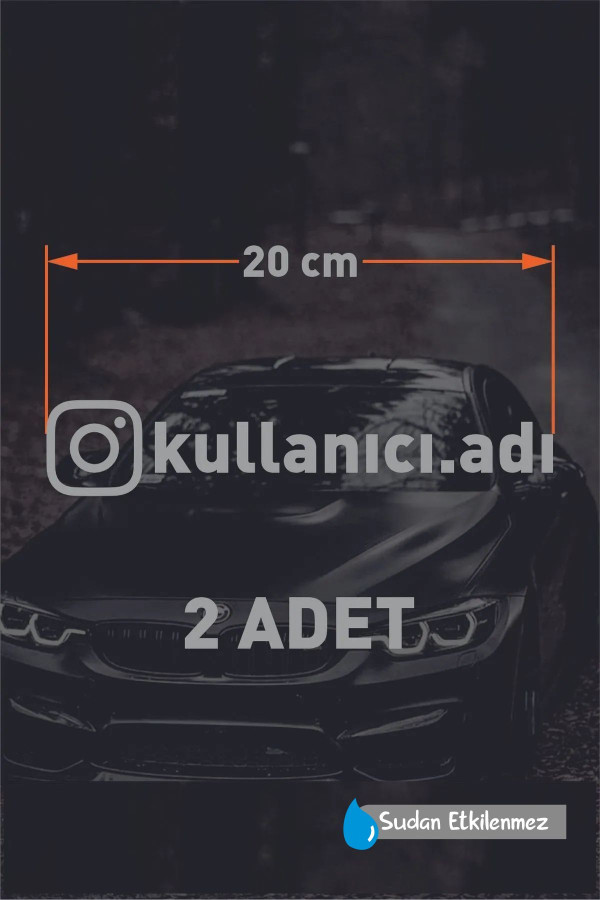 Instagram Kullanıcı Adı - 2 Adet 20 Cm - Araç - Motorsiklet - Cam Sticker Etiketi Folyo- Harf Kesim Instagram Kullanıcı Adı - 2 Adet 20 Cm - Araç - Motorsiklet - Cam Sticker Etiketi Folyo- Harf Kesim