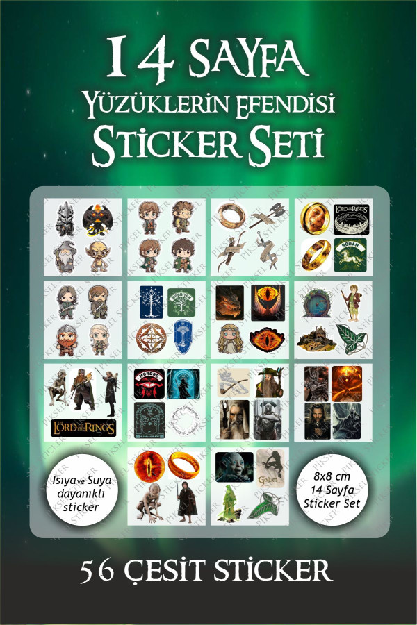 Yüzüklerin Efendisi Ajanda Laptop Tablet Notebook Sticker Seti - 56 Figür Sticker Set Yüzüklerin Efendisi Ajanda Laptop Tablet Notebook Sticker Seti - 56 Figür Sticker Set