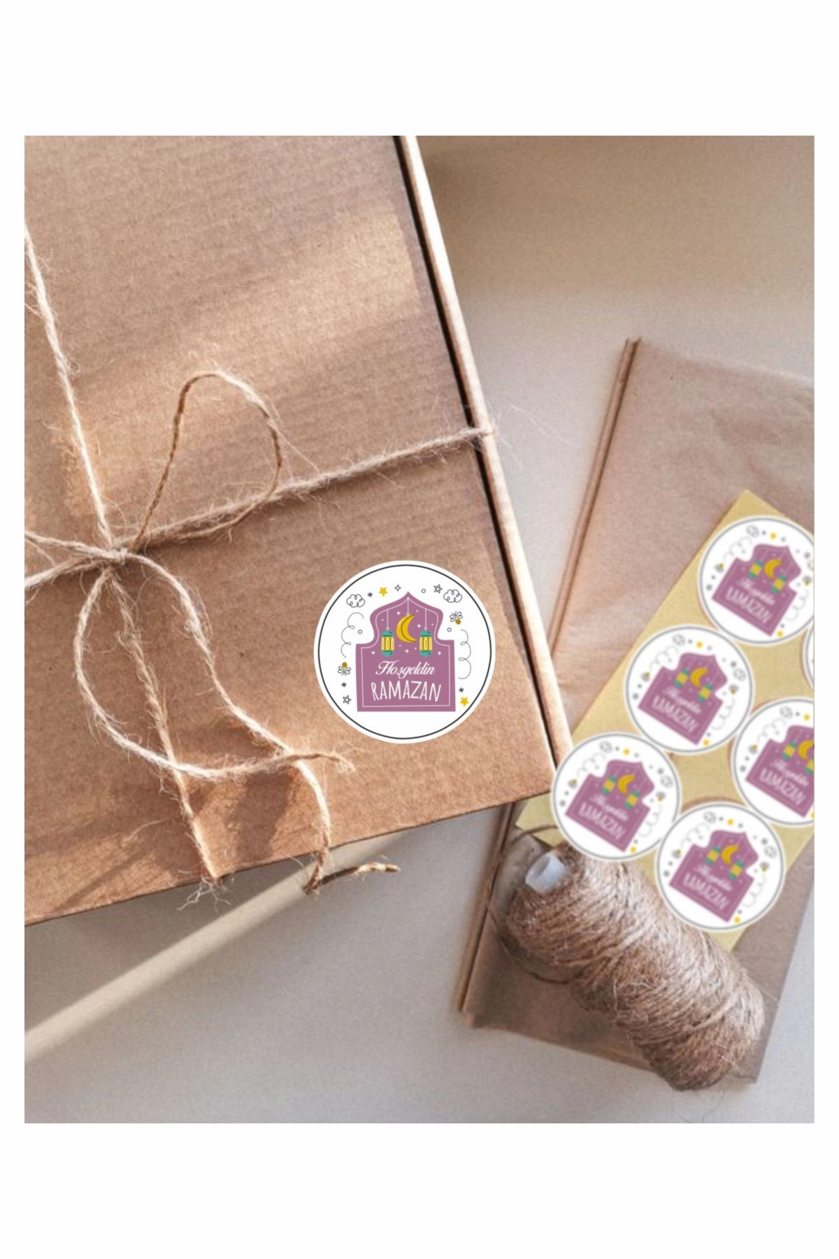 Hoşgeldin Ramazan Sticker, Mor Sticker, Süsleme, Hediye, Paketleme Sticker - A5