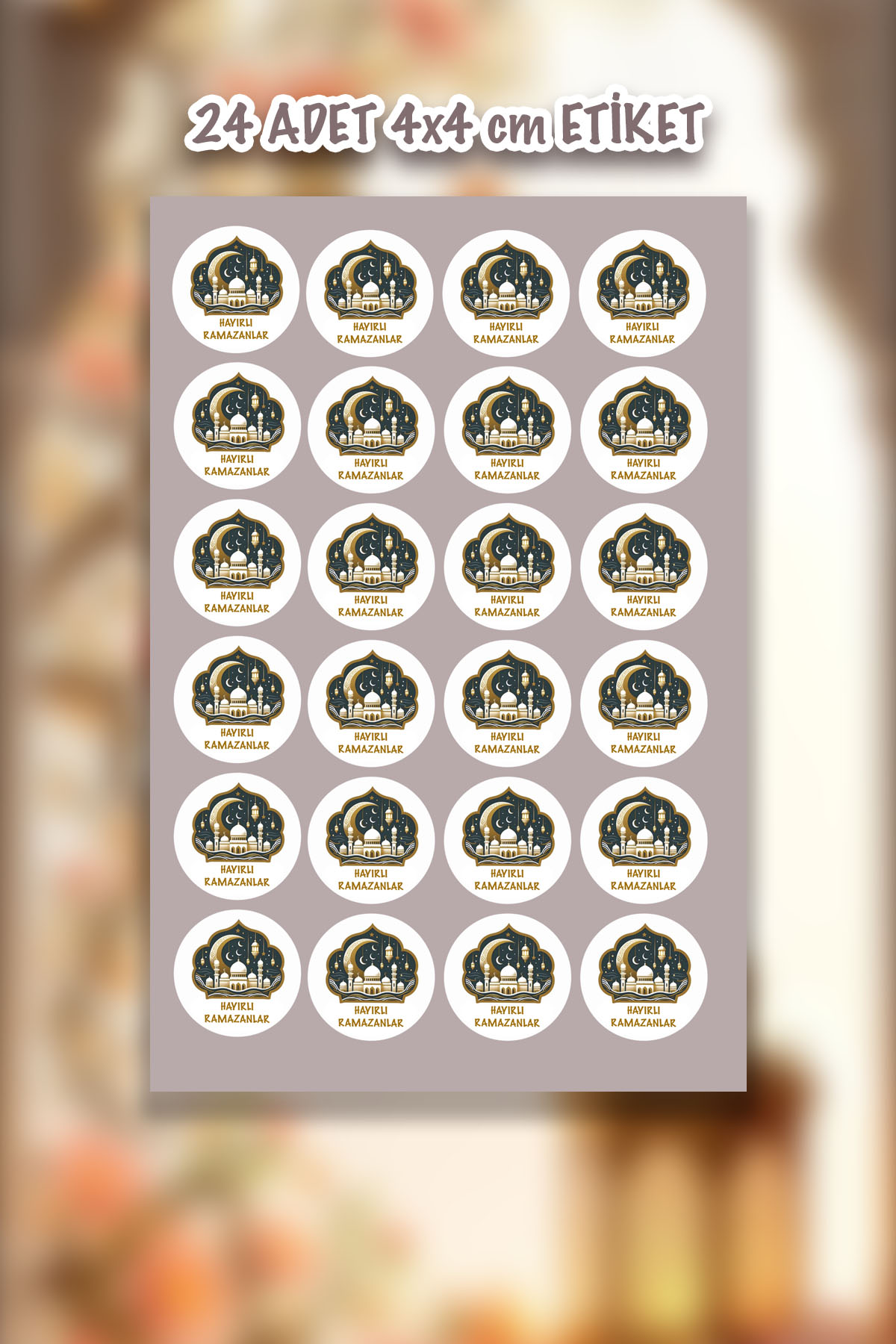 Hoşgeldin Ramazan Sticker, Mor Sticker, Süsleme, Hediye, Paketleme Sticker - A5