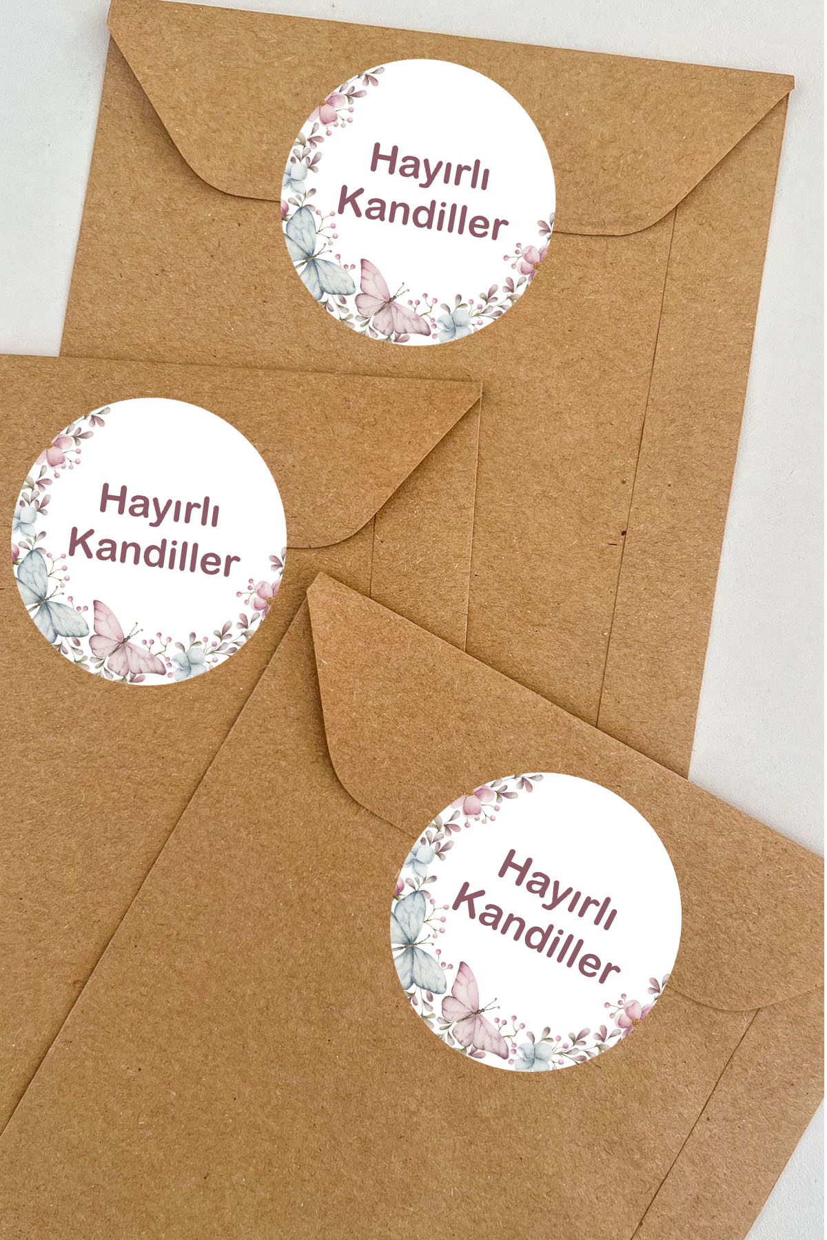 Hayırlı Kandiller Kelebek Model Sticker 4 cm 24 Adet
