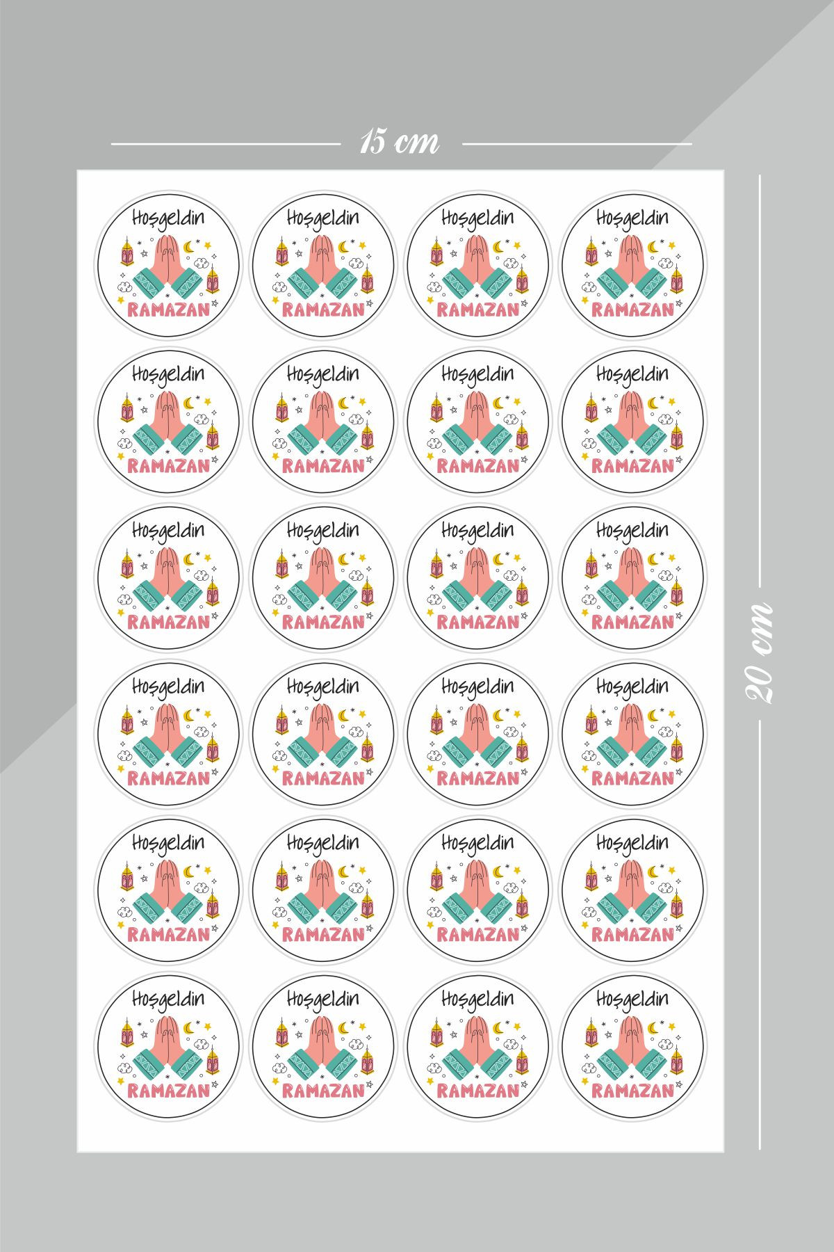 Hoşgeldin Ramazan Etiket, Ramazan Süsleme, Hediye, Paketleme Sticker - A5