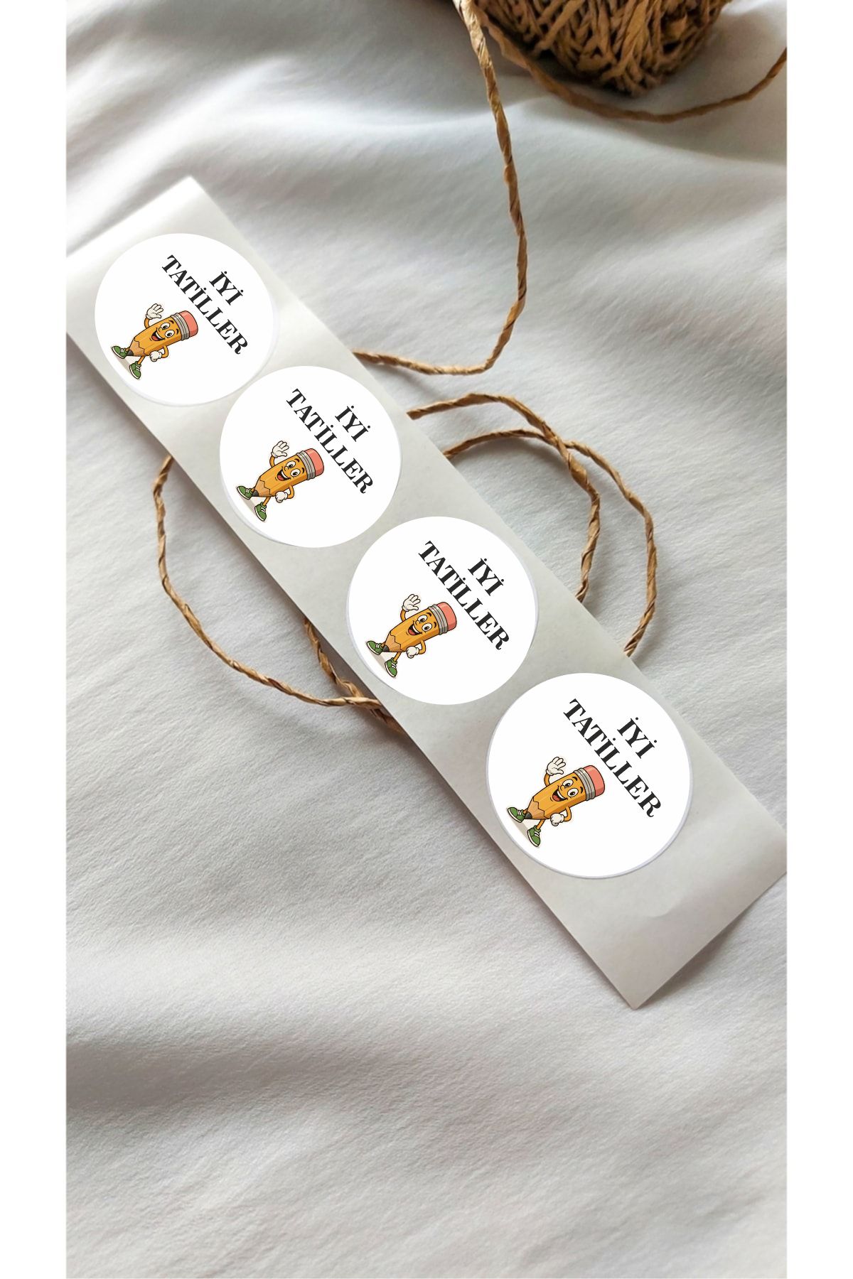 İyi Tatiller Kalem Temalı Sticker 24 Adet, Öğretmen Etiketi Okul Hediye