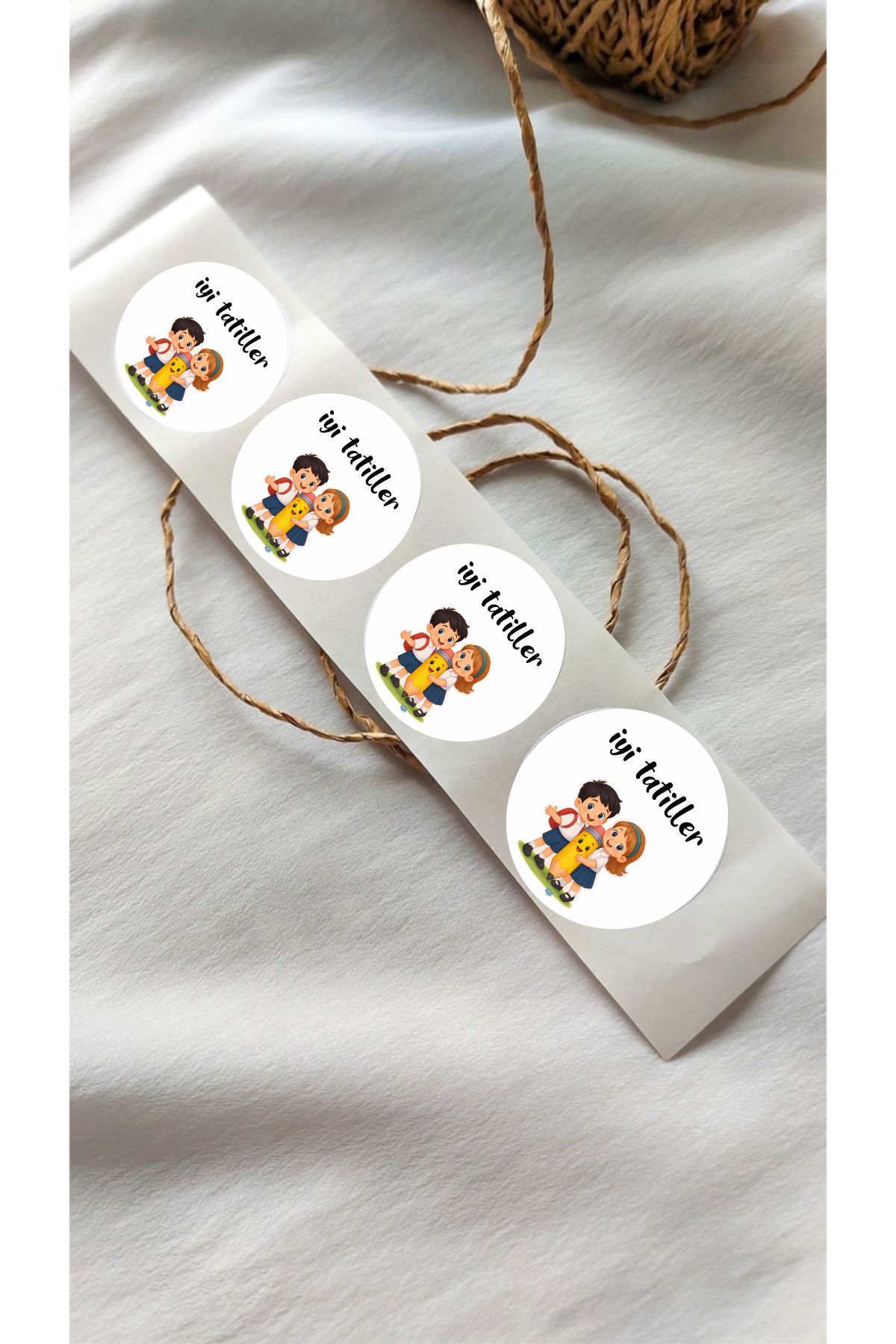 İyi Tatiller Çocuklar ve Kalem Temalı Sticker 24 Adet, Öğretmen Etiketi Okul Hediye