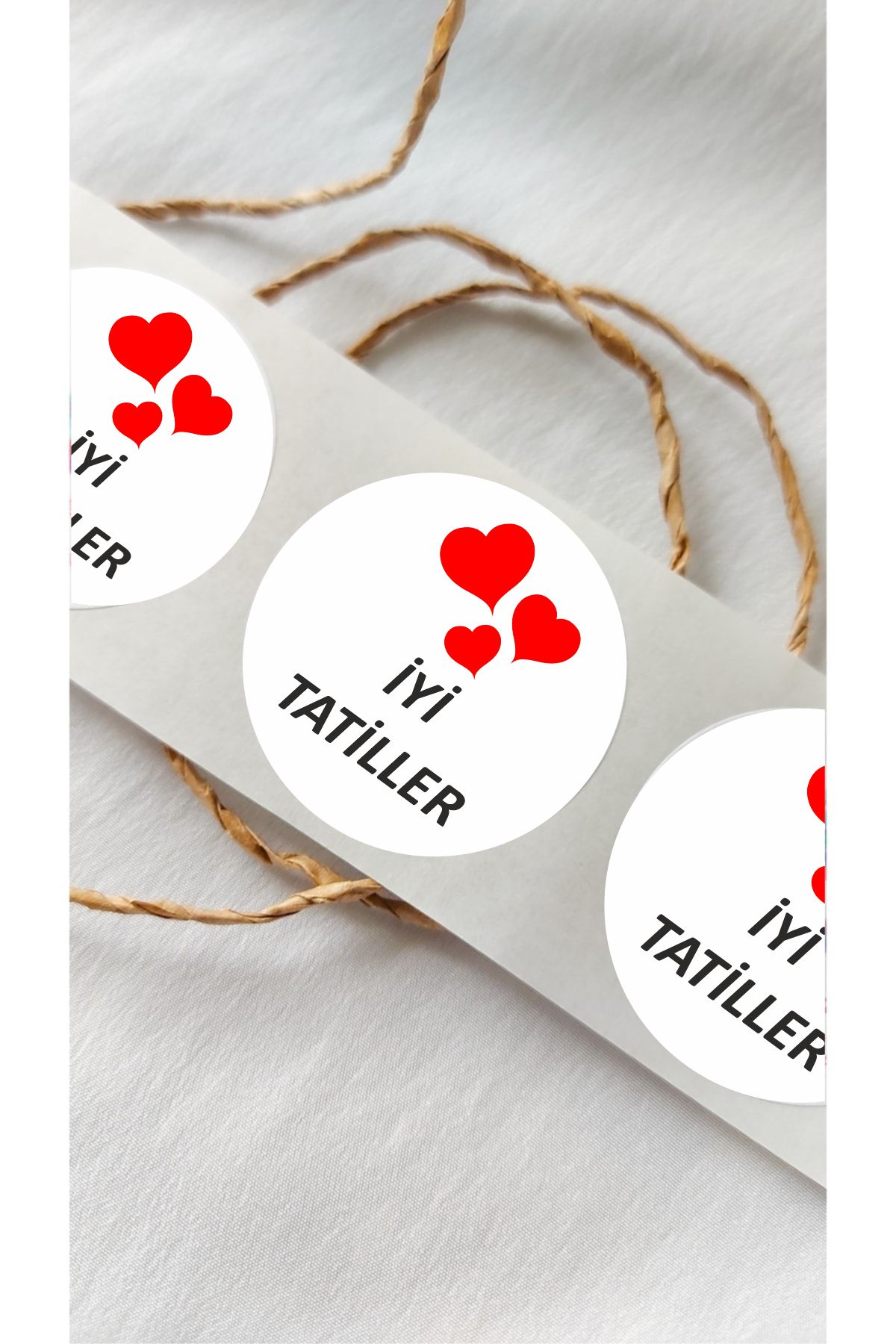 İyi Tatiller Kalp Temalı Sticker 24 Adet, Öğretmen Etiketi Okul Hediye