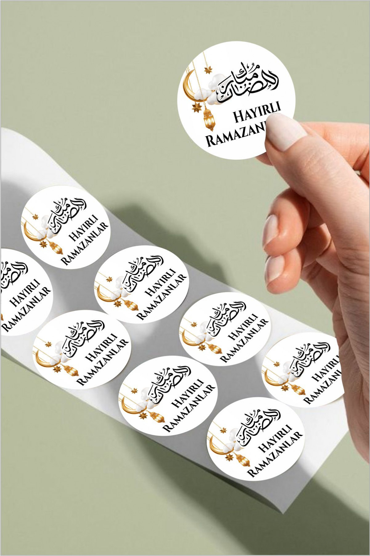 Hoşgeldin Ramazan Sticker, Mor Sticker, Süsleme, Hediye, Paketleme Sticker - A5