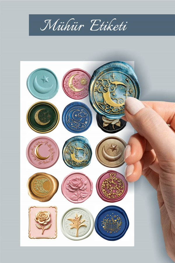  Mühür Ramazan Sticker Seti - Laptop, Defter, Mektup, Hediye Sticker