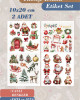 Noel 2'li Çıkartma Sticker Seti - Kalem, Laptop Defter Suluk Sticker