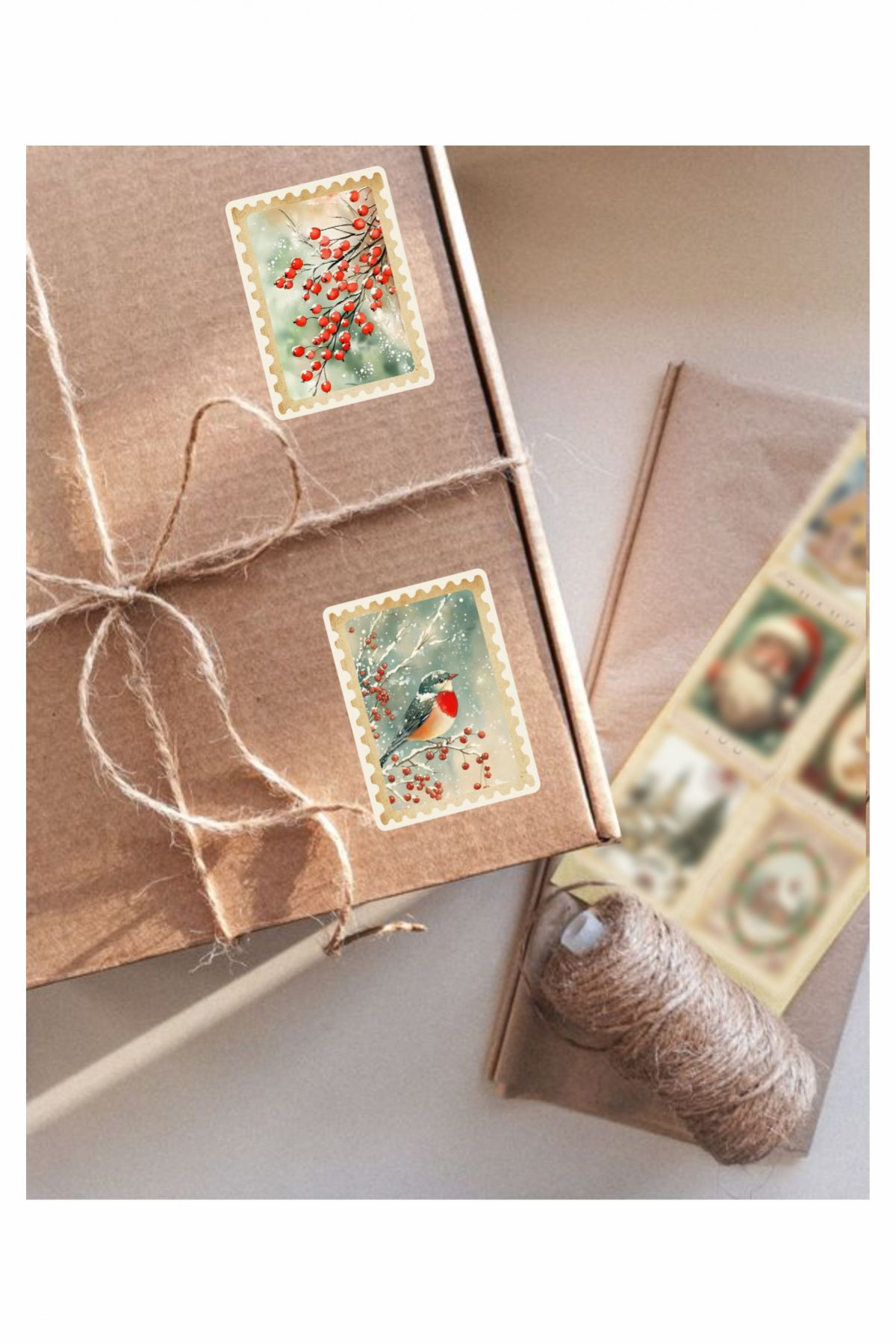 Yılbaşı Pul 72'li Sticker Seti - Mektup, Hediye, Defter,Yılbaşı Sticker