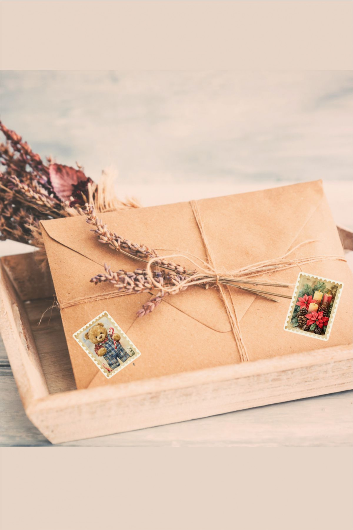 Yılbaşı Pul 72'li Sticker Seti - Mektup, Hediye, Defter,Yılbaşı Sticker