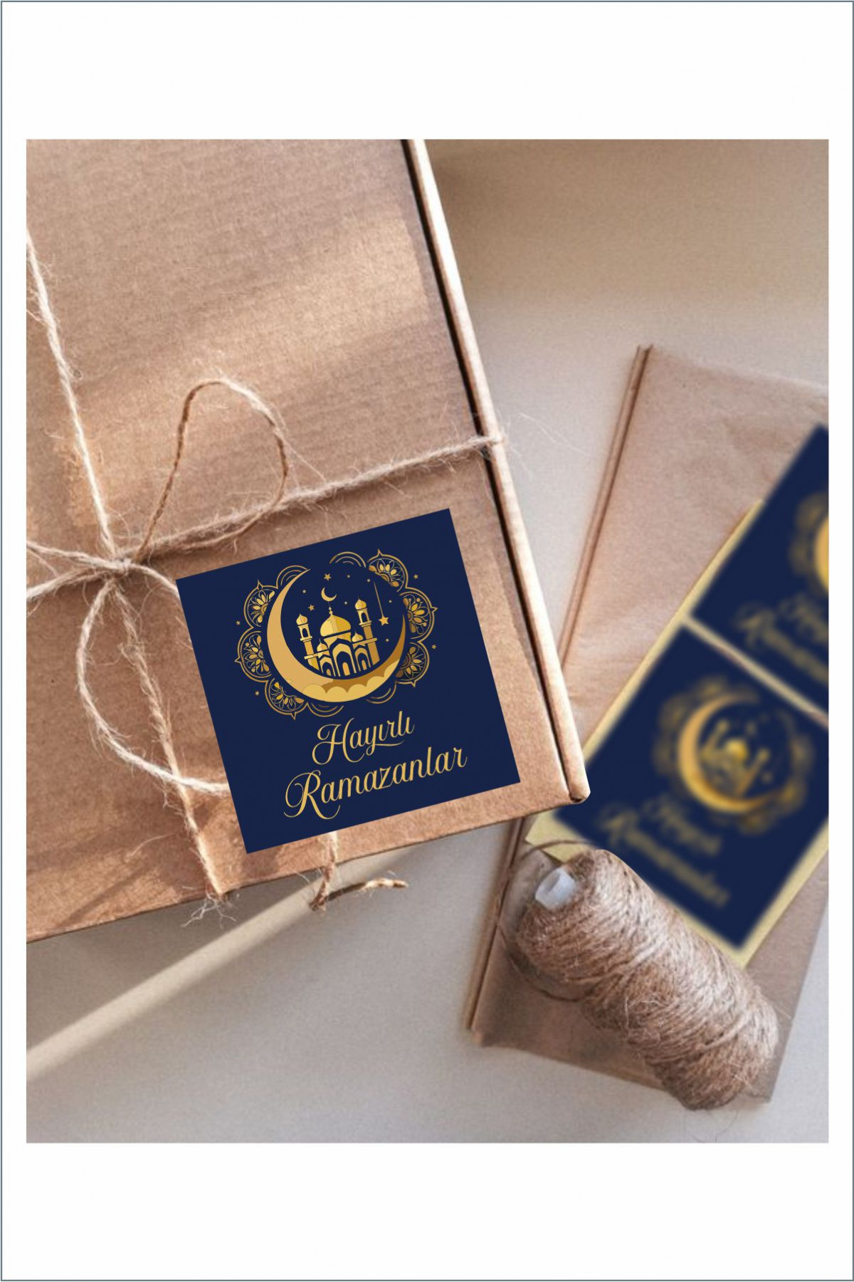 İsim Yazılabilir Hayırlı Ramazanlar 45 Adet 6 cm Etiket, Ramazan Süsleme, Hediye, Paketleme Sticker