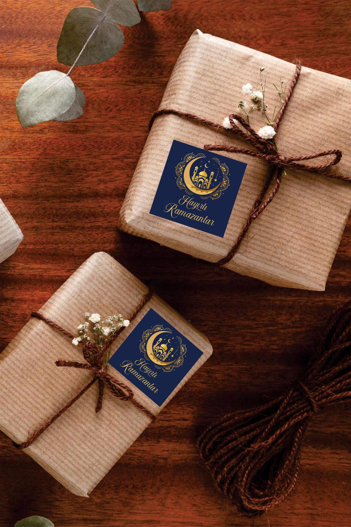 İsim Yazılabilir Hayırlı Ramazanlar 45 Adet 6 cm Etiket, Ramazan Süsleme, Hediye, Paketleme Sticker