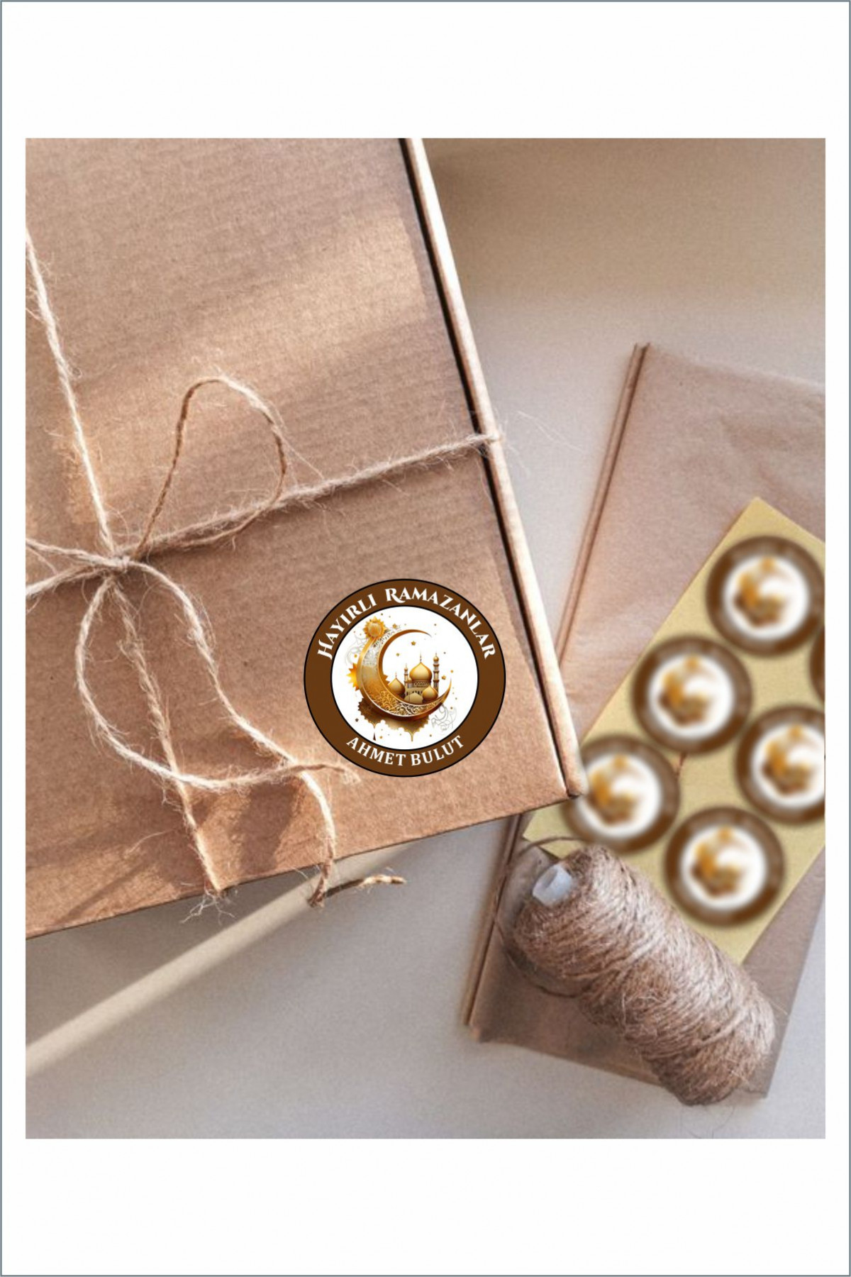 İsim Yazılabilir Hayırlı Ramazanlar 42 Adet Etiket, Ramazan Süsleme, Hediye, Paketleme Sticker