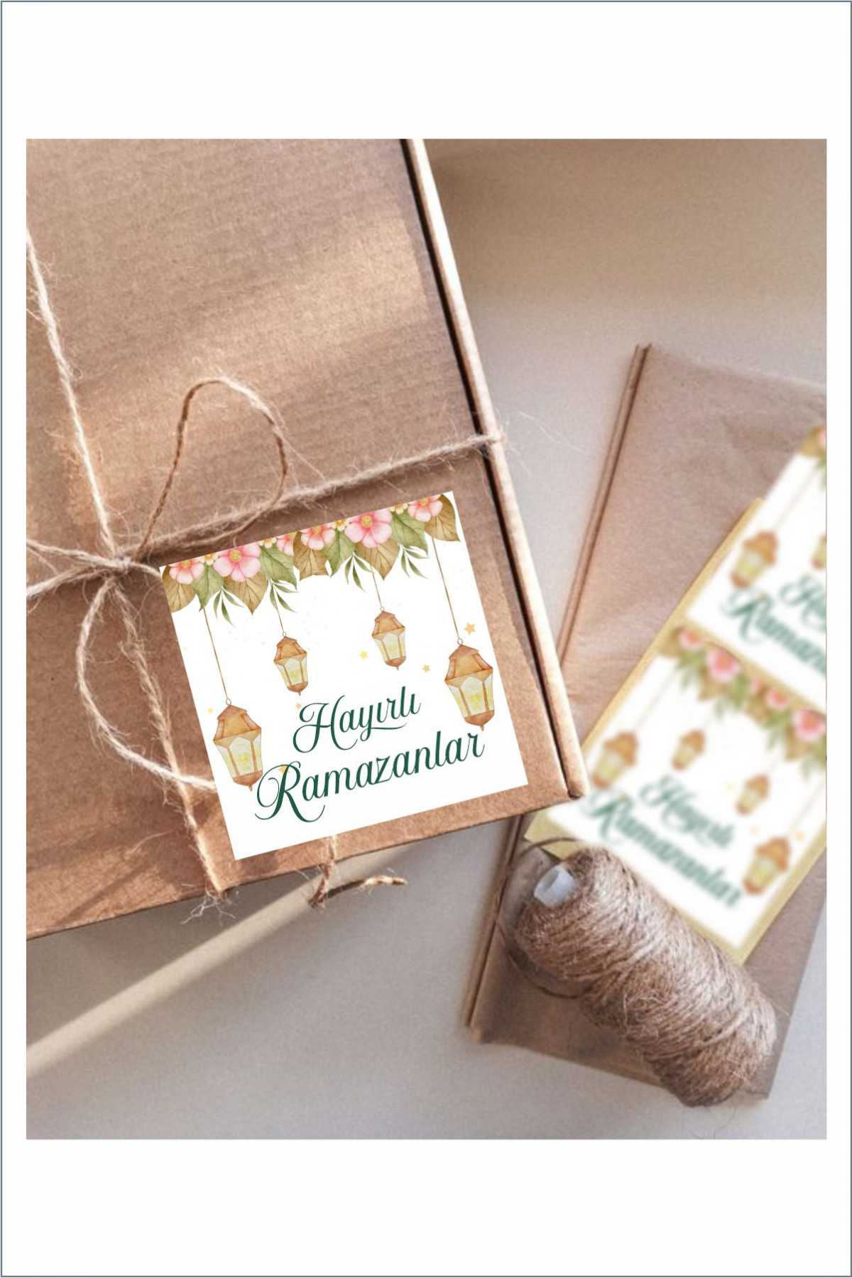 İsim Yazılabilir Hayırlı Ramazanlar 45 Adet 6 cm Etiket, Ramazan Süsleme, Hediye, Paketleme Sticker
