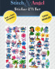 Renkli Stitch Angel 2'li Çıkartma Sticker Seti - Kalem, Laptop Defter Suluk Sticker