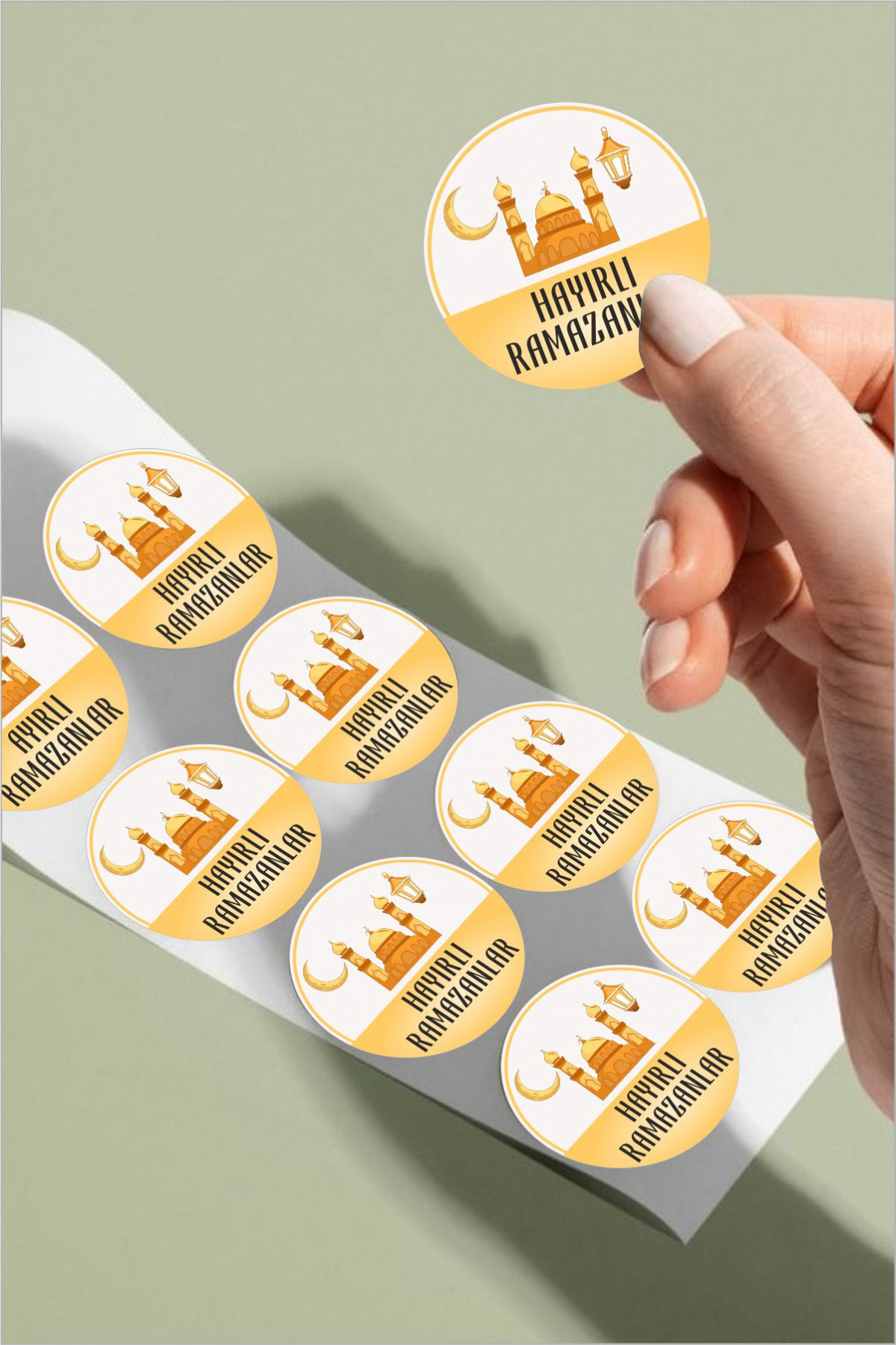 Ramazan Etiket Tasarım, Ramazan Süsleme, Hediye, Paketleme Sticker - 24 Adet