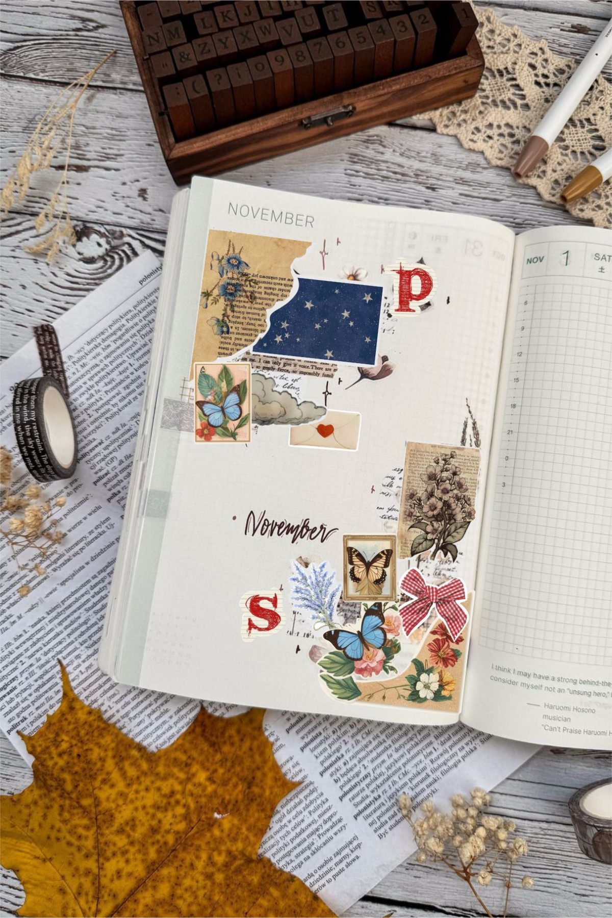 Vintage Alfabe 3'lü Etiket - Kalem, Laptop Defter Suluk Sticker