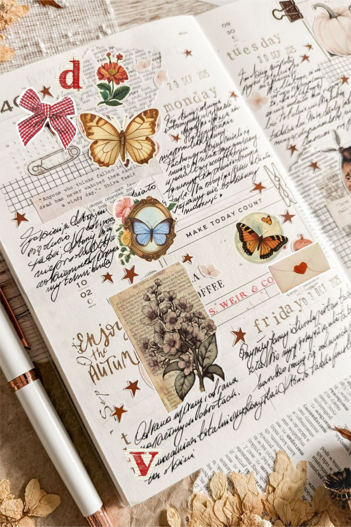 Vintage Alfabe 3'lü Etiket - Kalem, Laptop Defter Suluk Sticker