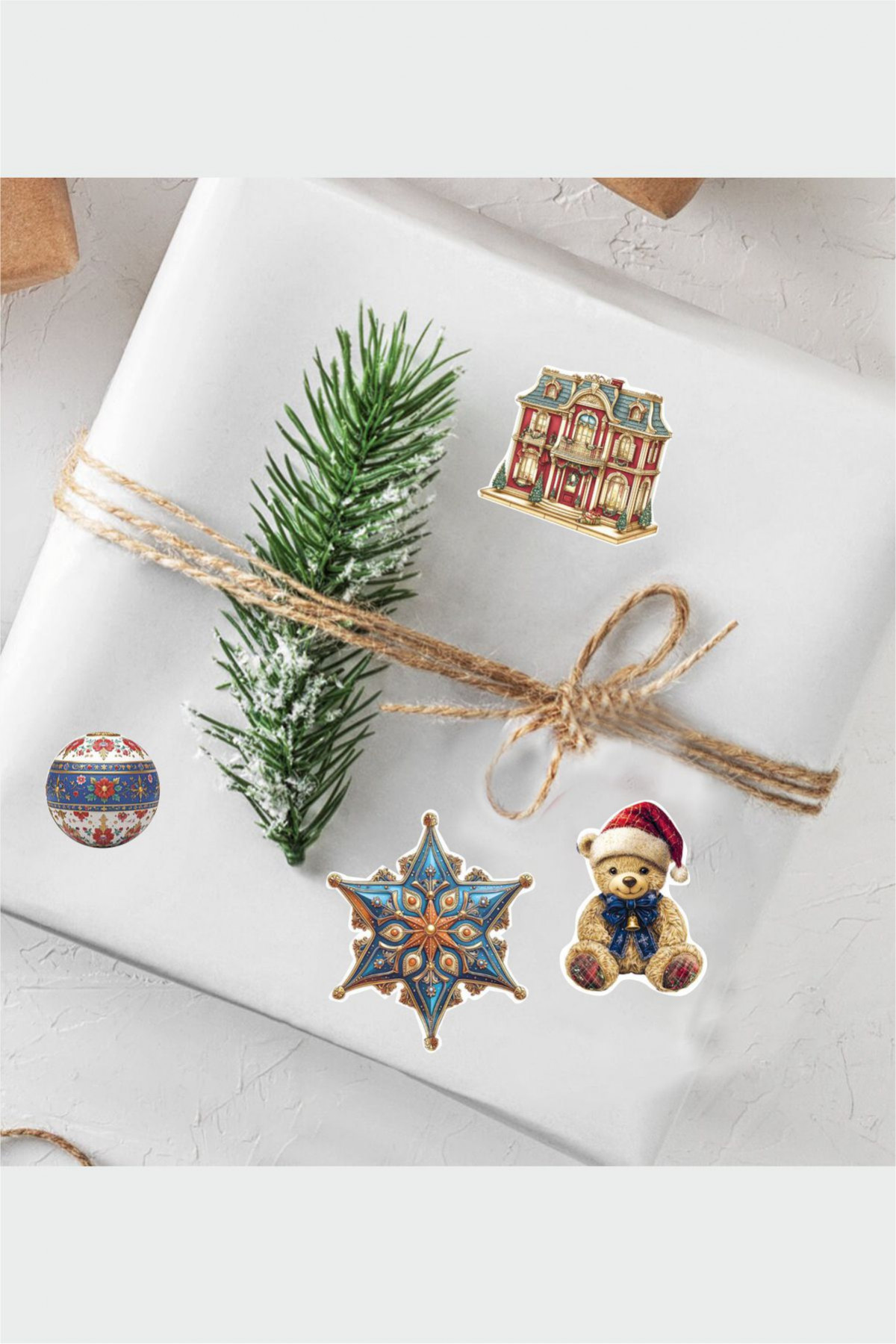 Yılbaşı Temalı 2'li Çıkartma Sticker Seti - Kalem, Laptop Defter Suluk Sticker