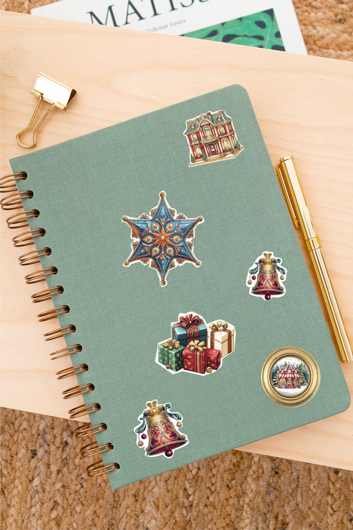 Yılbaşı Temalı 2'li Çıkartma Sticker Seti - Kalem, Laptop Defter Suluk Sticker