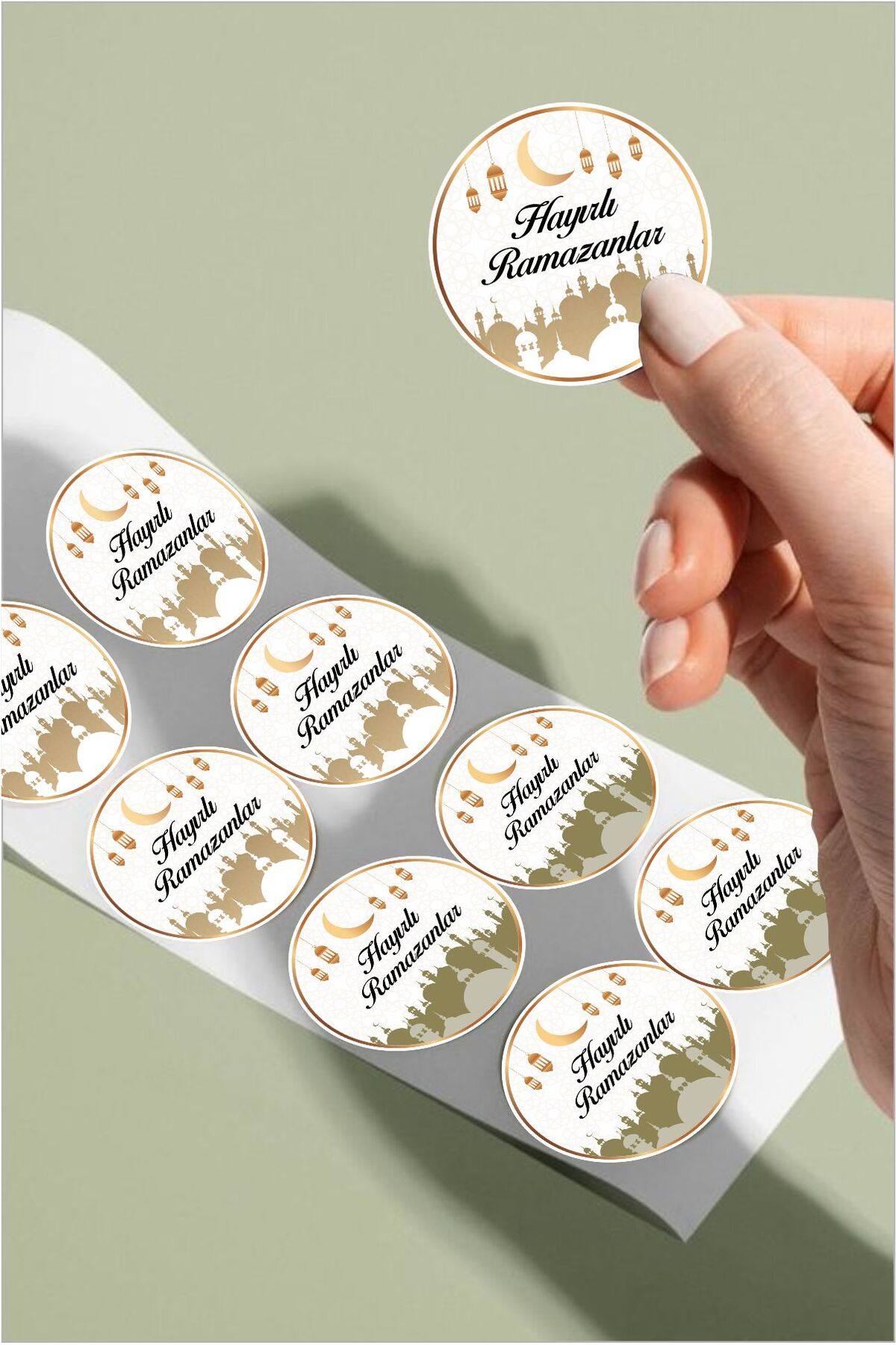Hayırlı Ramazanlar 2 Renk - Ramazan Süsleme, Hediye, Paketleme Sticker