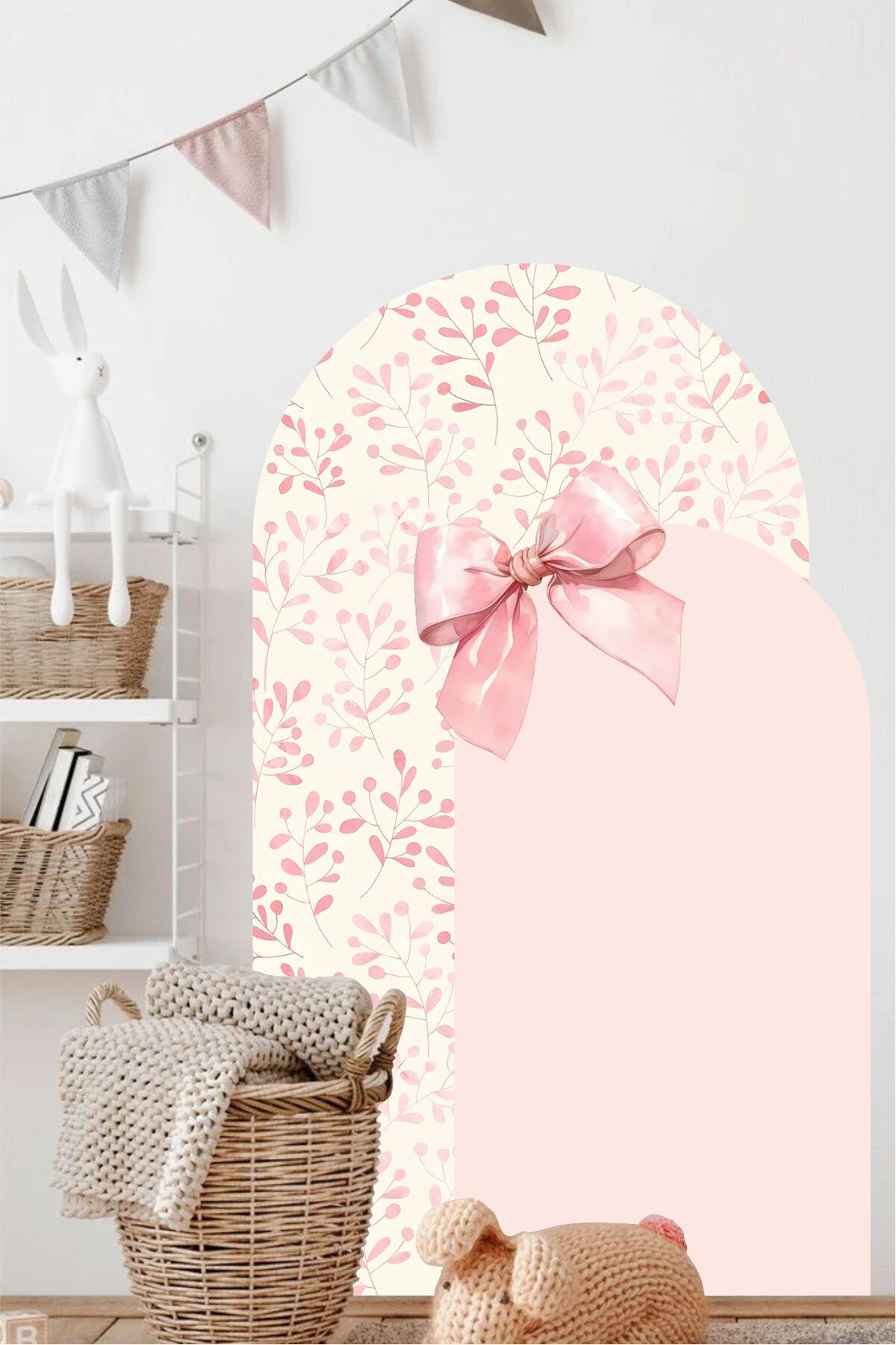Soft Pembe Fiyonk Kemer Duvar Sticker