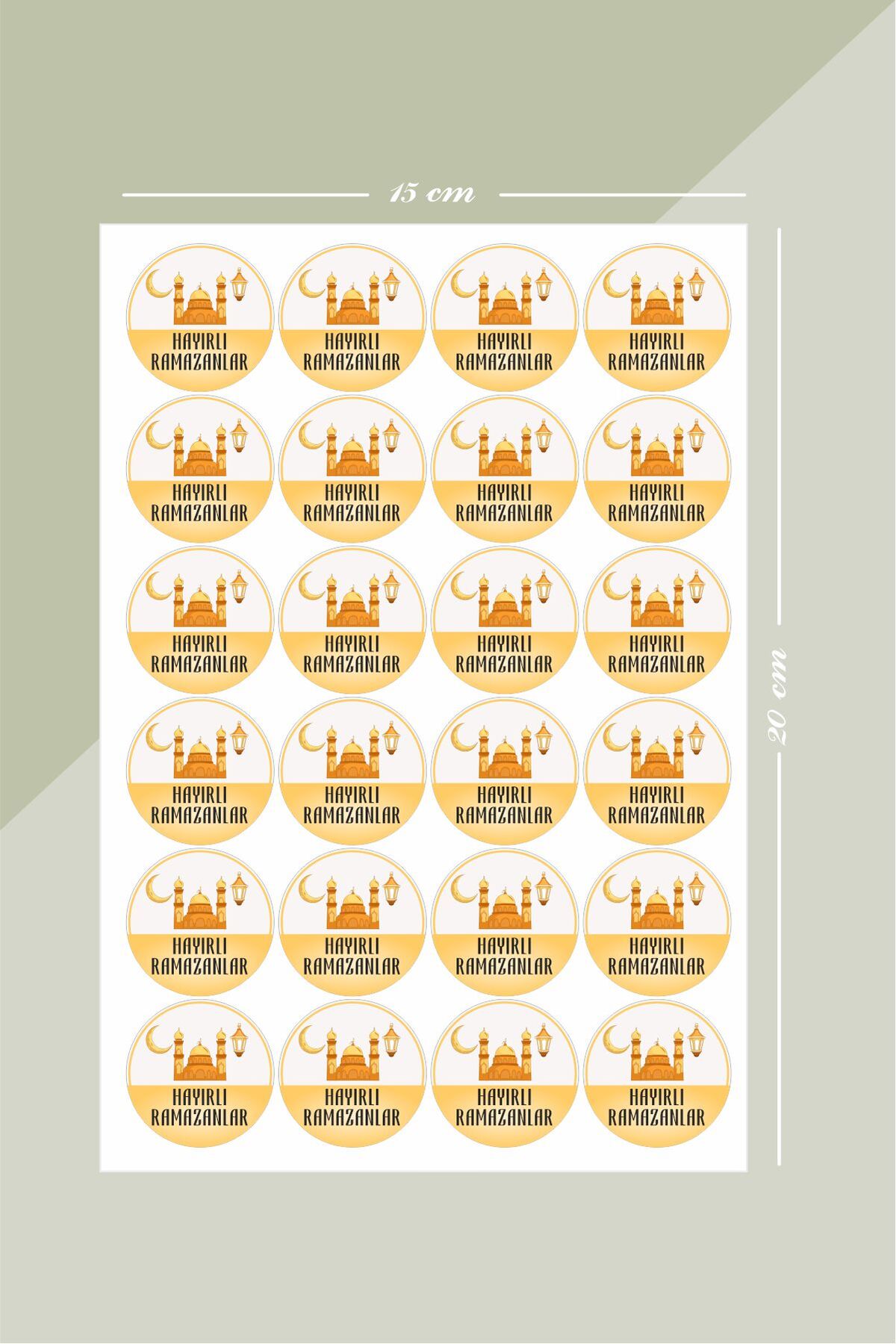 Ramazan Etiket Tasarım, Ramazan Süsleme, Hediye, Paketleme Sticker - 24 Adet