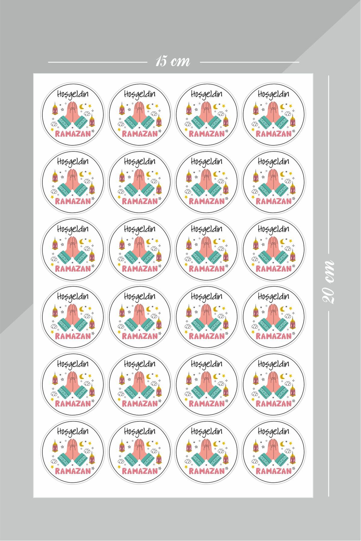 Hoşgeldin Ramazan Etiket, Ramazan Süsleme, Hediye, Paketleme Sticker - A5