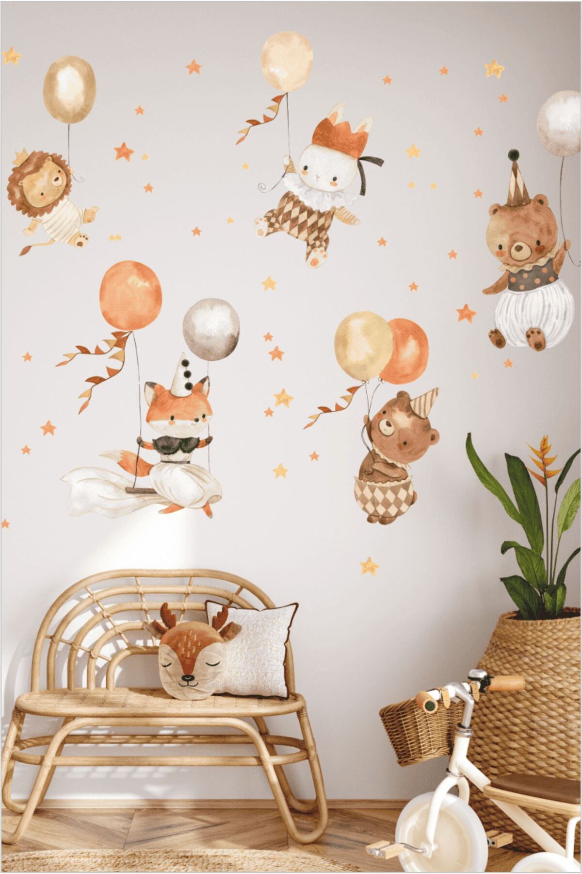 Sevimli Balonlu Hayvancıklar Çocuk Odası Duvar Sticker