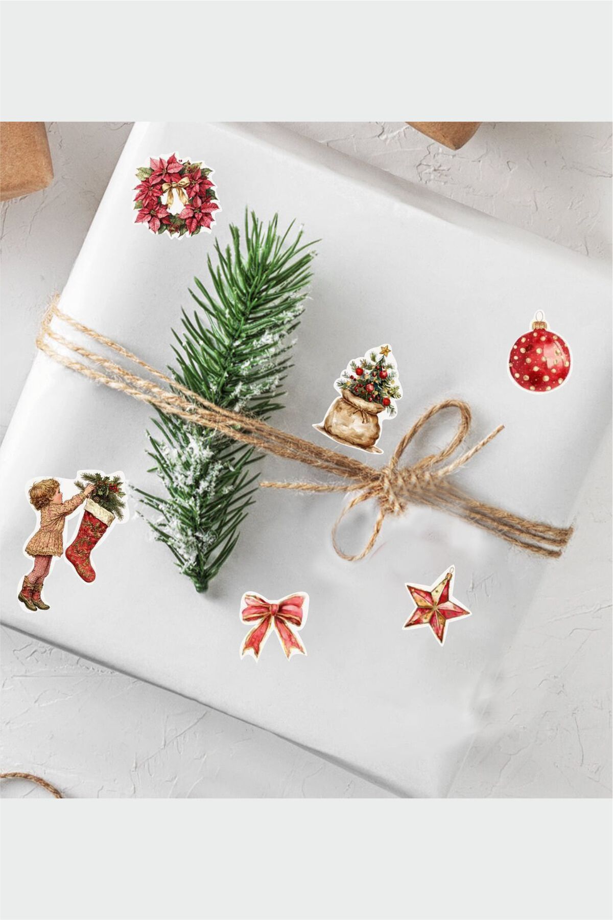 Christmas Temalı 2'li Çıkartma Sticker Seti - Kalem, Laptop Defter Suluk Sticker