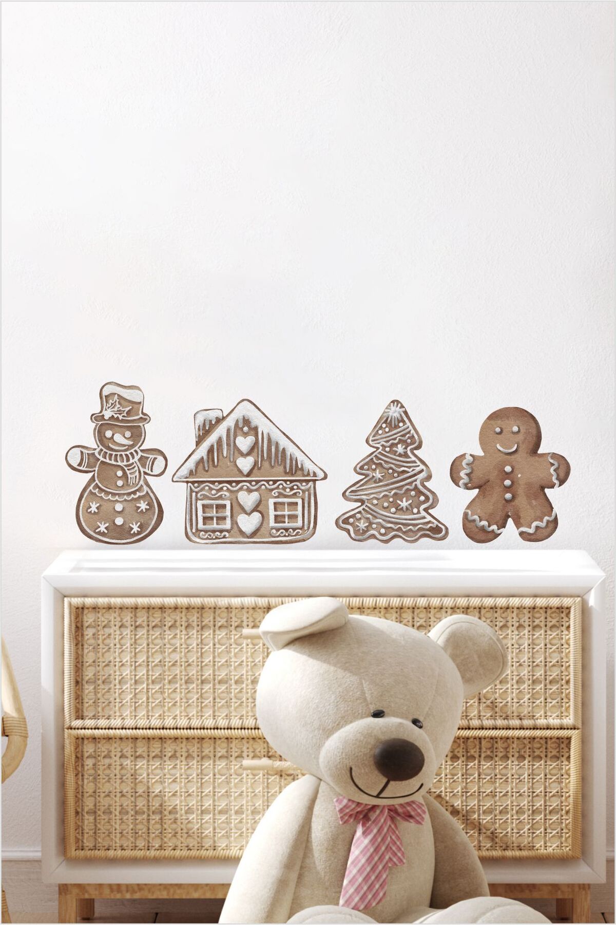 Karlı Kurabiye Noel Sticker Paketi Yılbaşı Seti Cam Duvar Sticker