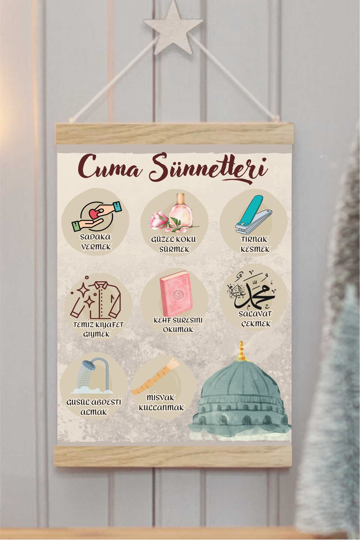 Cuma Sünnetleri Askılı Kanvas Poster - Çocuk Odası Resim Poster