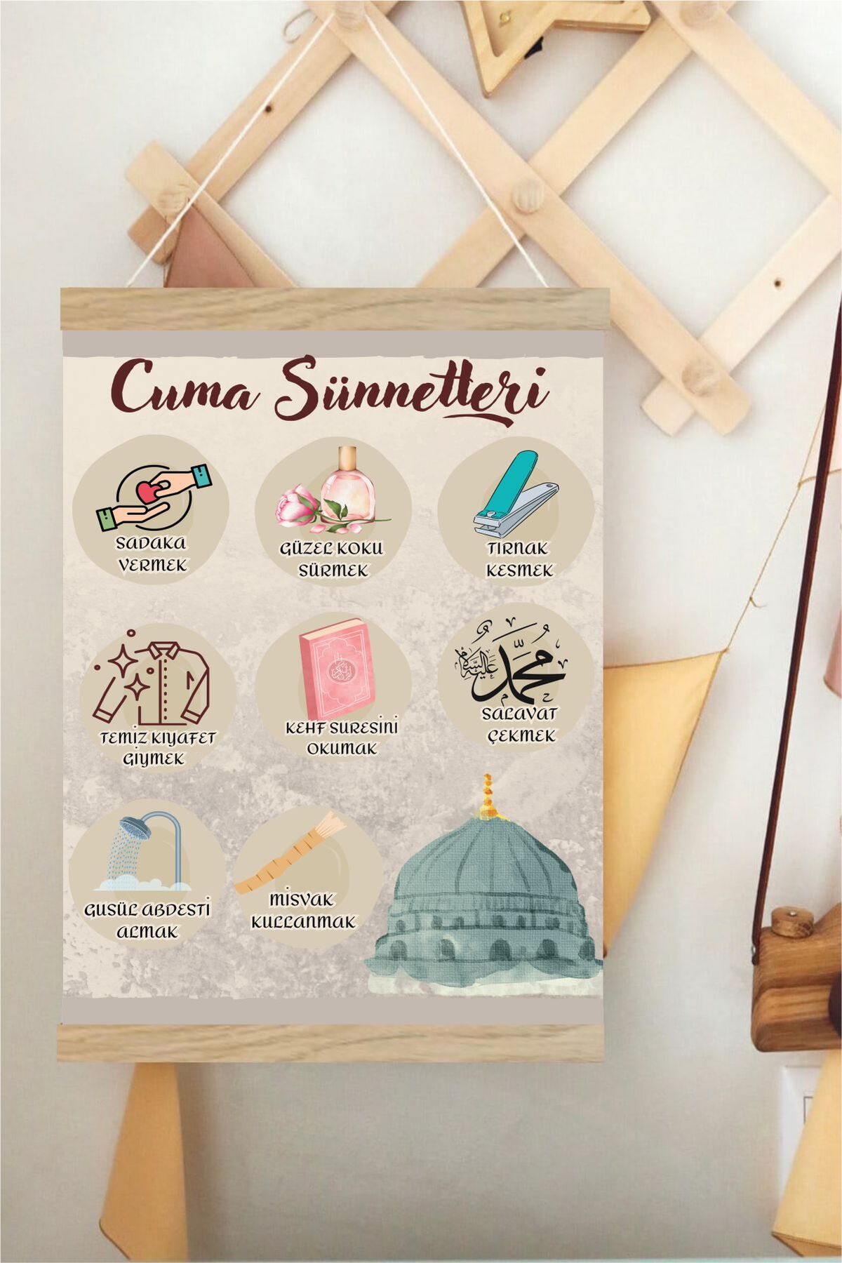 Cuma Sünnetleri Askılı Kanvas Poster - Çocuk Odası Resim Poster