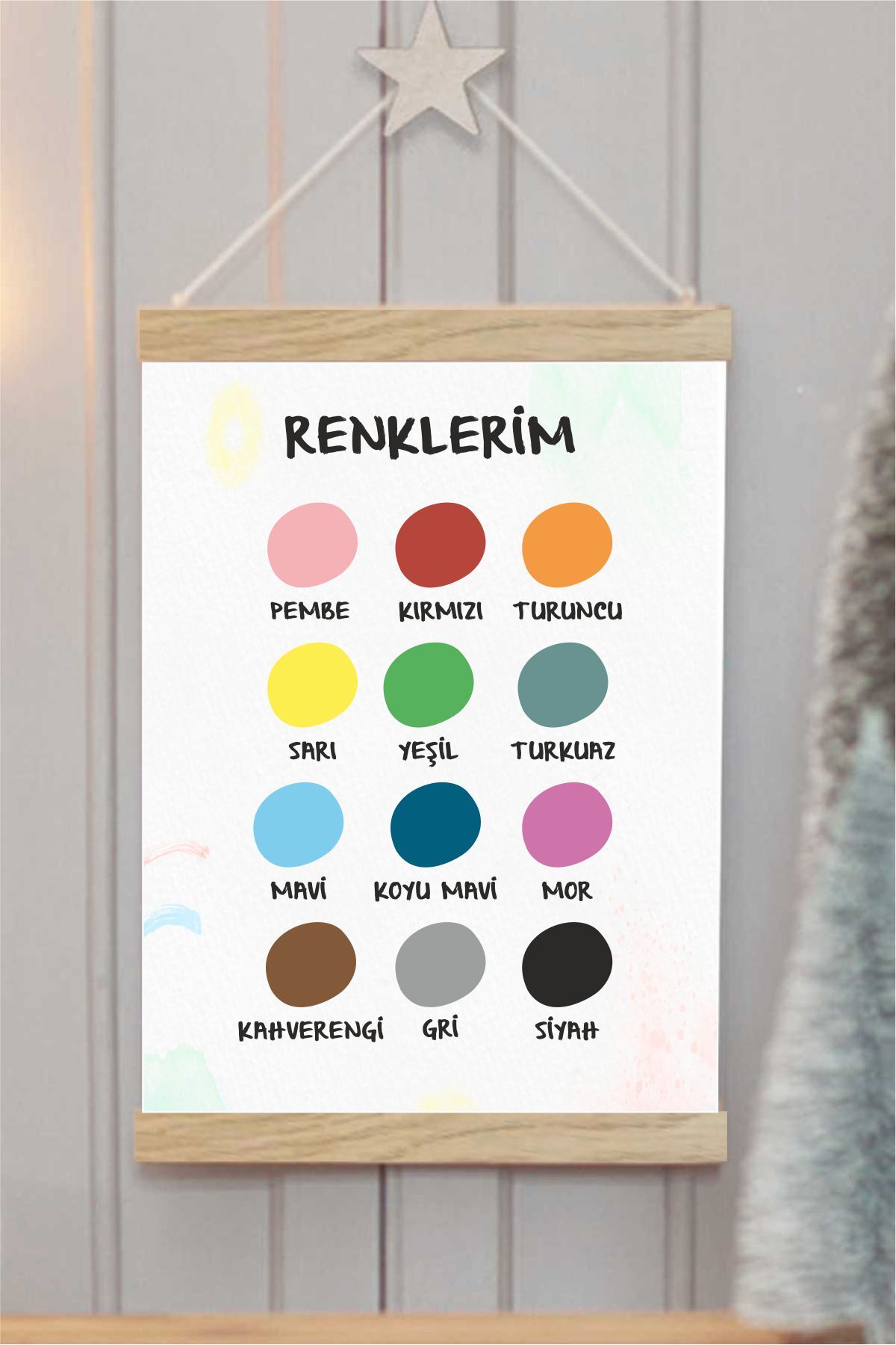 Renklerim Askılı Kanvas Poster - Bebek Çocuk Odası Resim Poster 30x40 cm