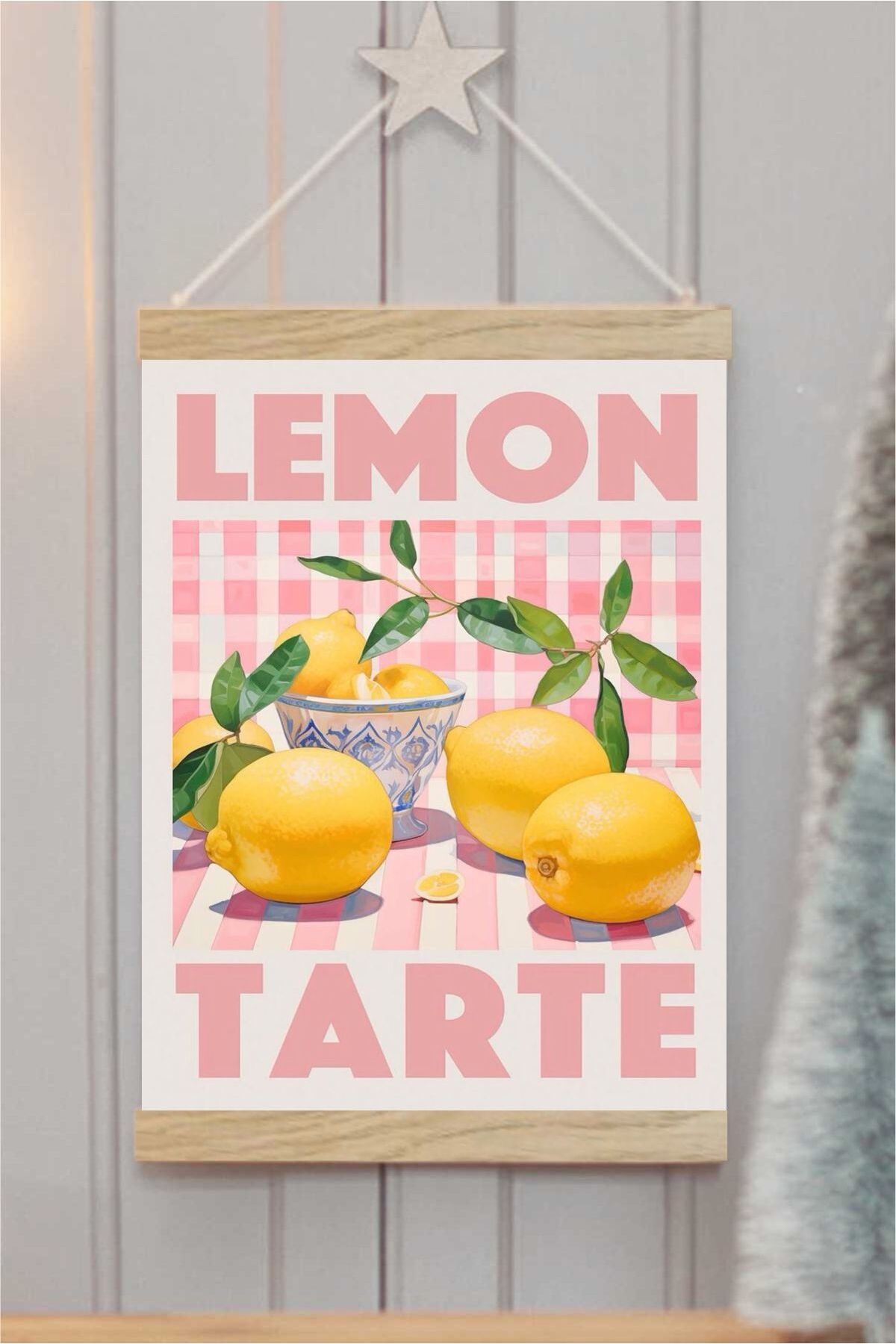 Lemon Tarte Askılı Kanvas Poster - Bebek Çocuk Odası Resim Poster 30x40 cm