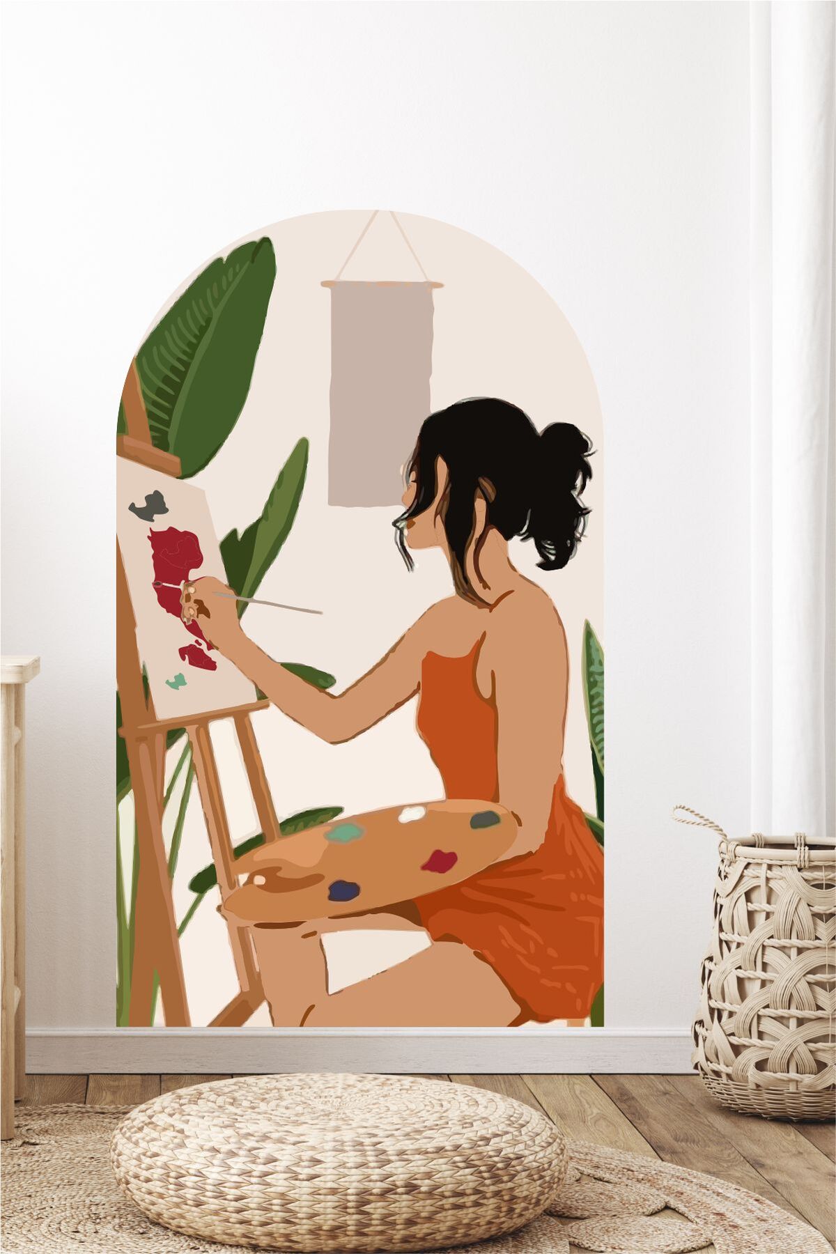 Artistic Woman Duvar Sticker - Bohem Duvar Baskısı