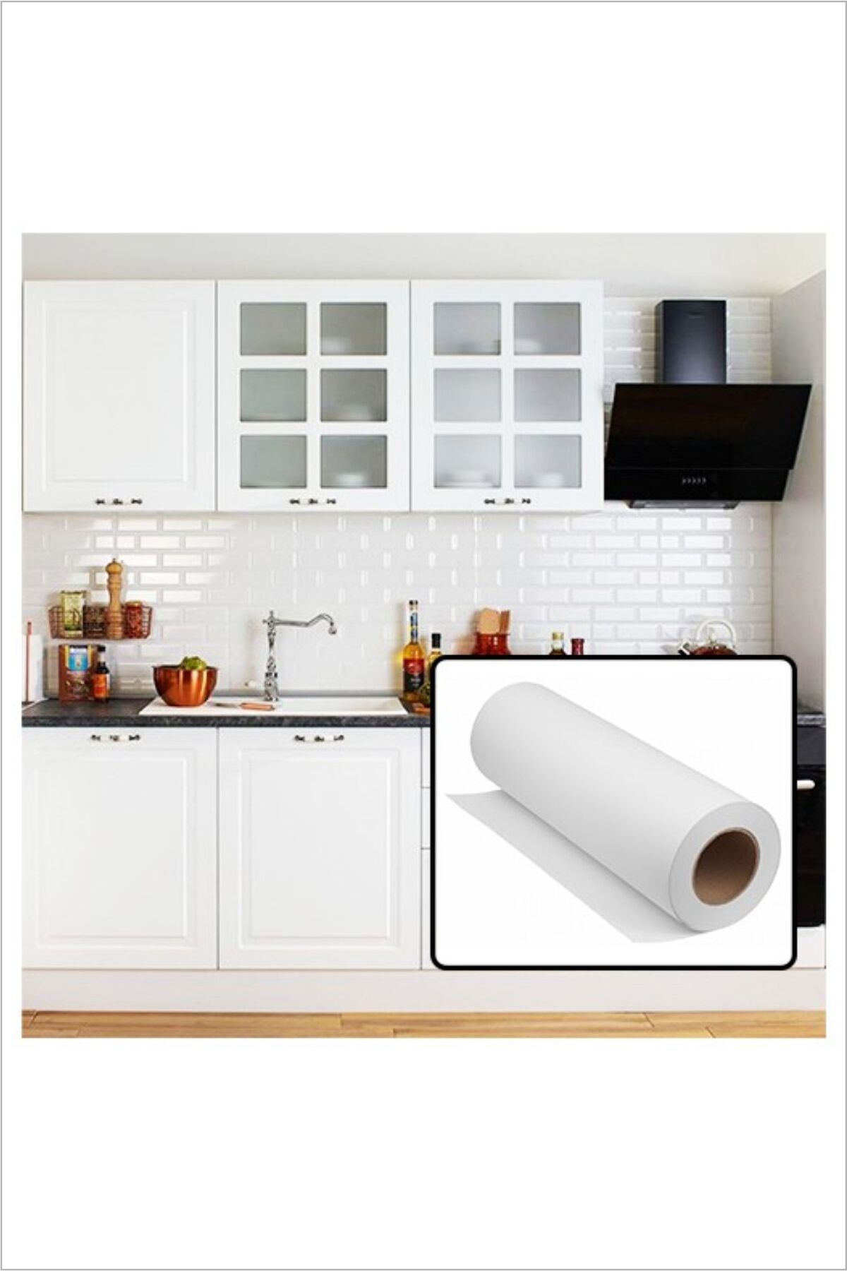 Mat Beyaz Yapışkanlı Folyo Mobilya, Dolap , Masa ve Duvar Kaplama Folyosu - 60x100 cm