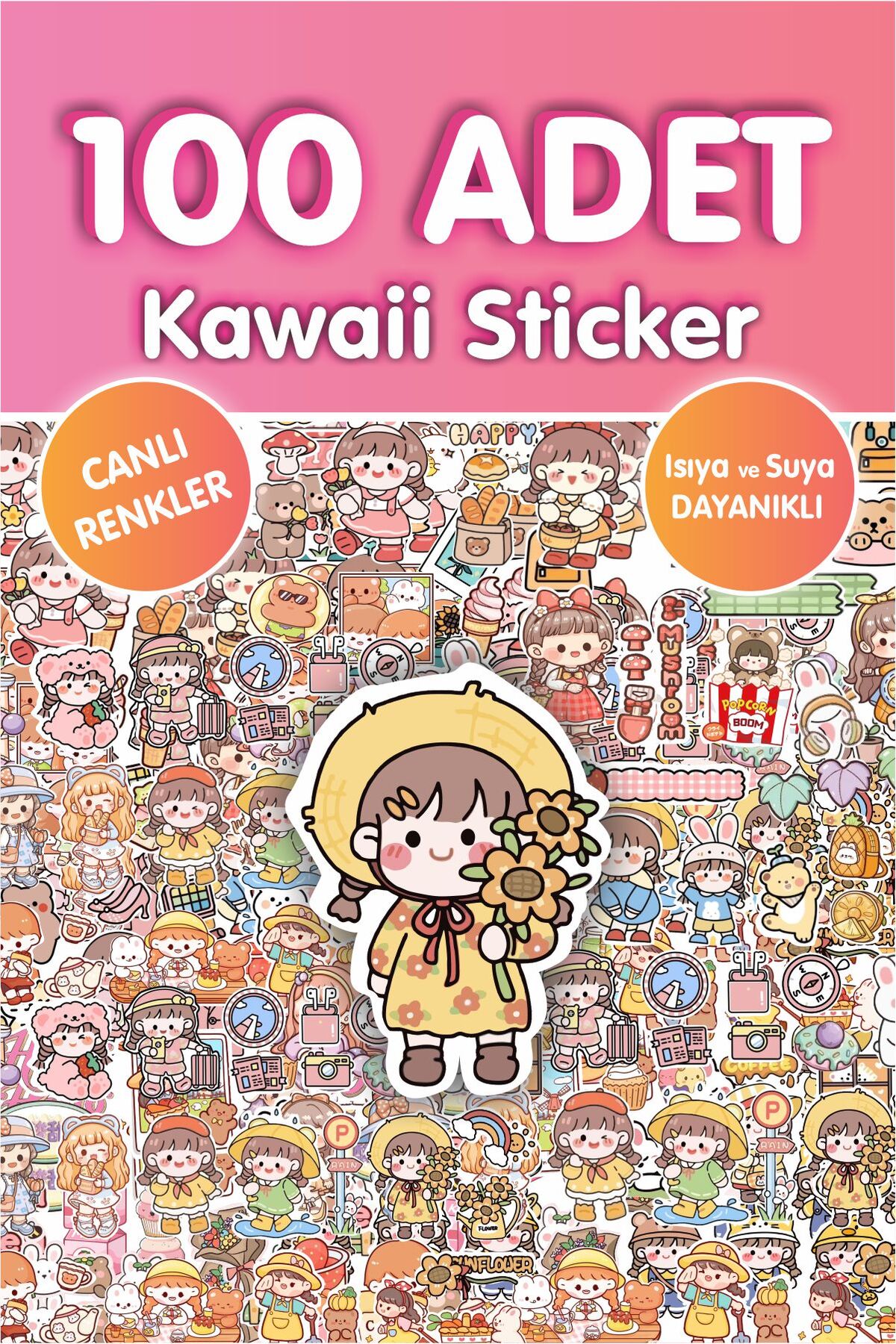 100 Adet Anime Çıkartma Sticker Seti - Kalem, Laptop Defter Suluk Sticker